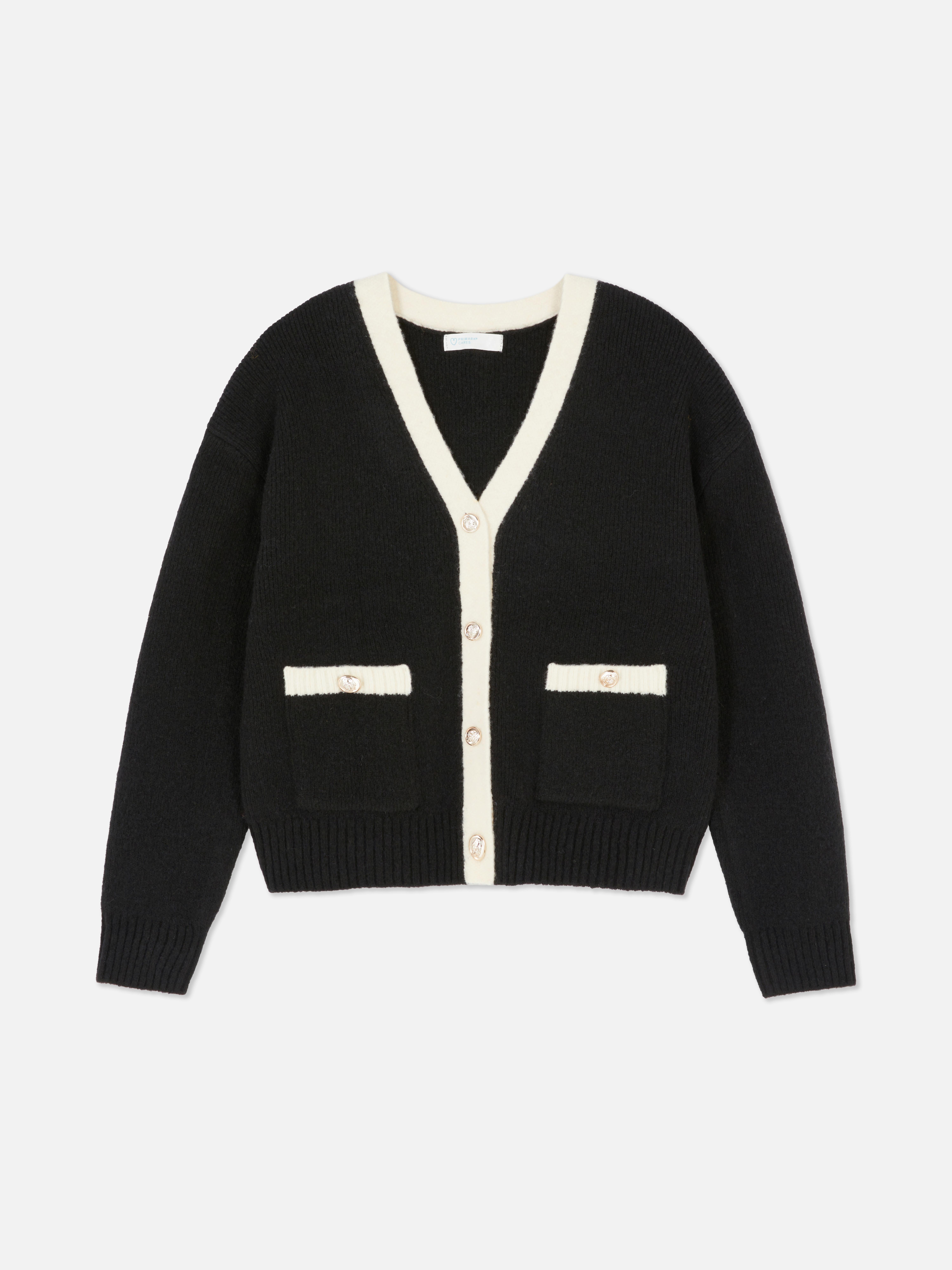 Womens Black Gold Toned Button Cardigan Primark