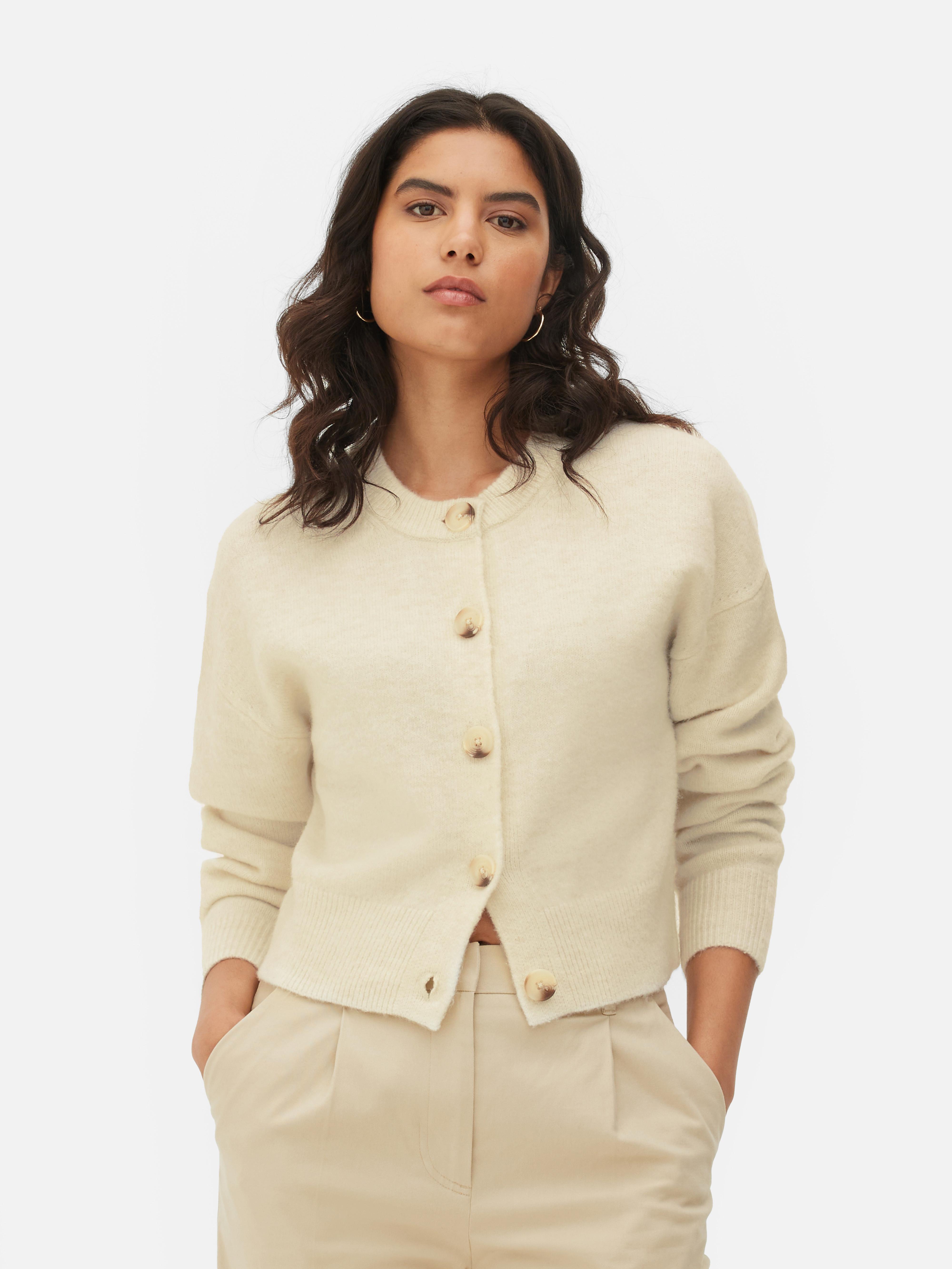 Women's Ivory Crew Neck Cardigan | Primark