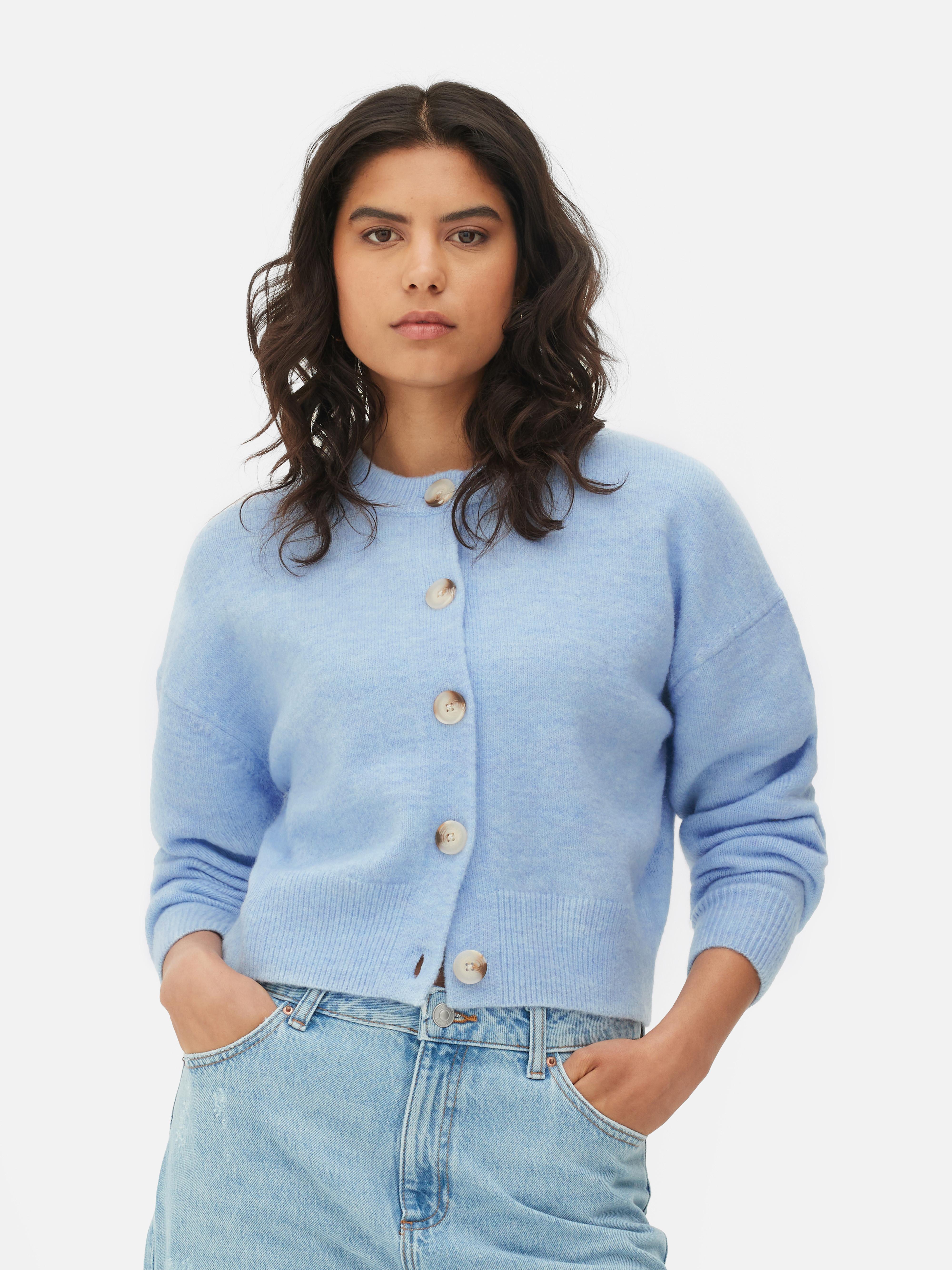 Women s Light Blue Crew Neck Cardigan Primark