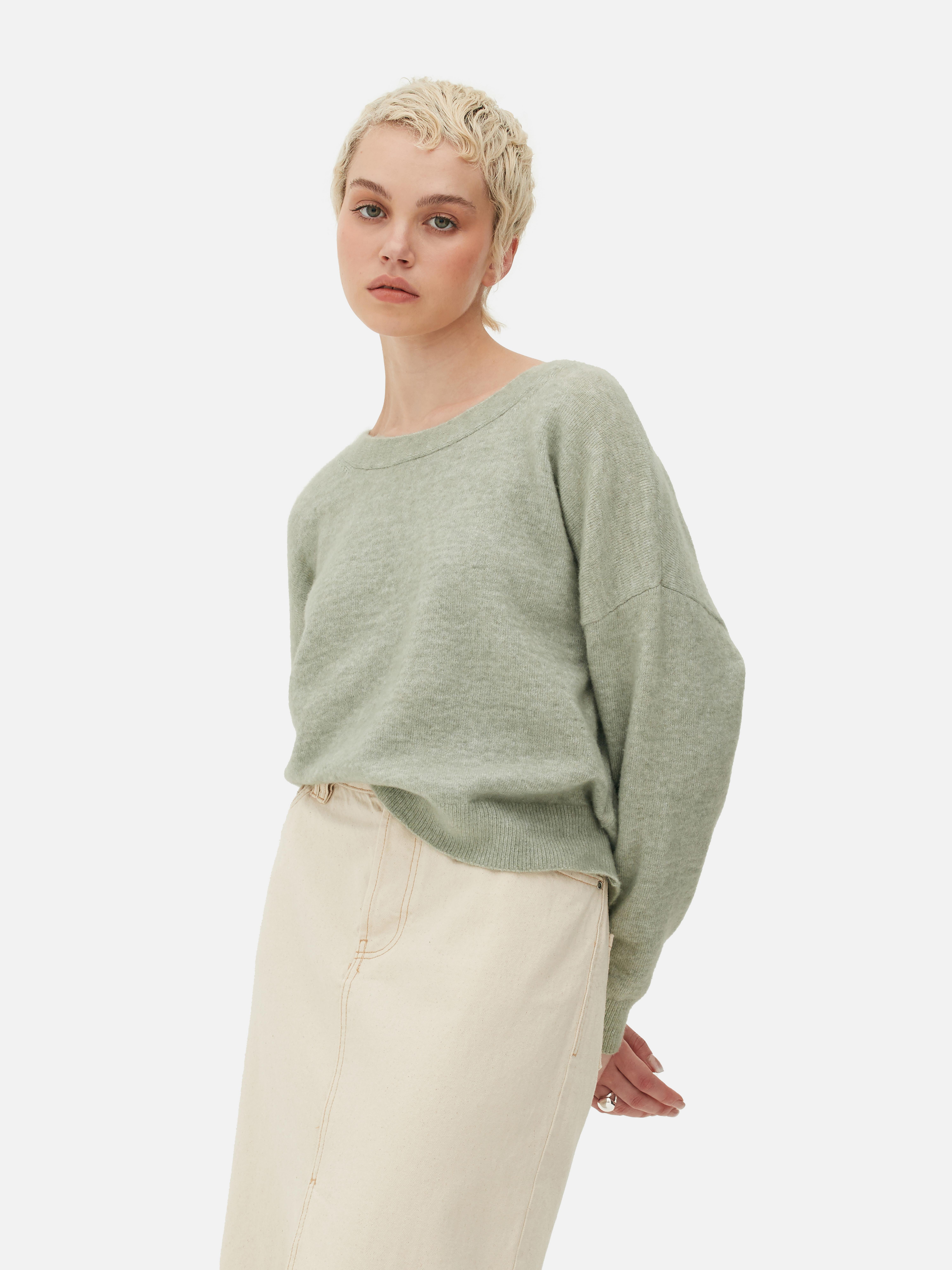 Women s Green Bow Back Knitted Jumper Penneys