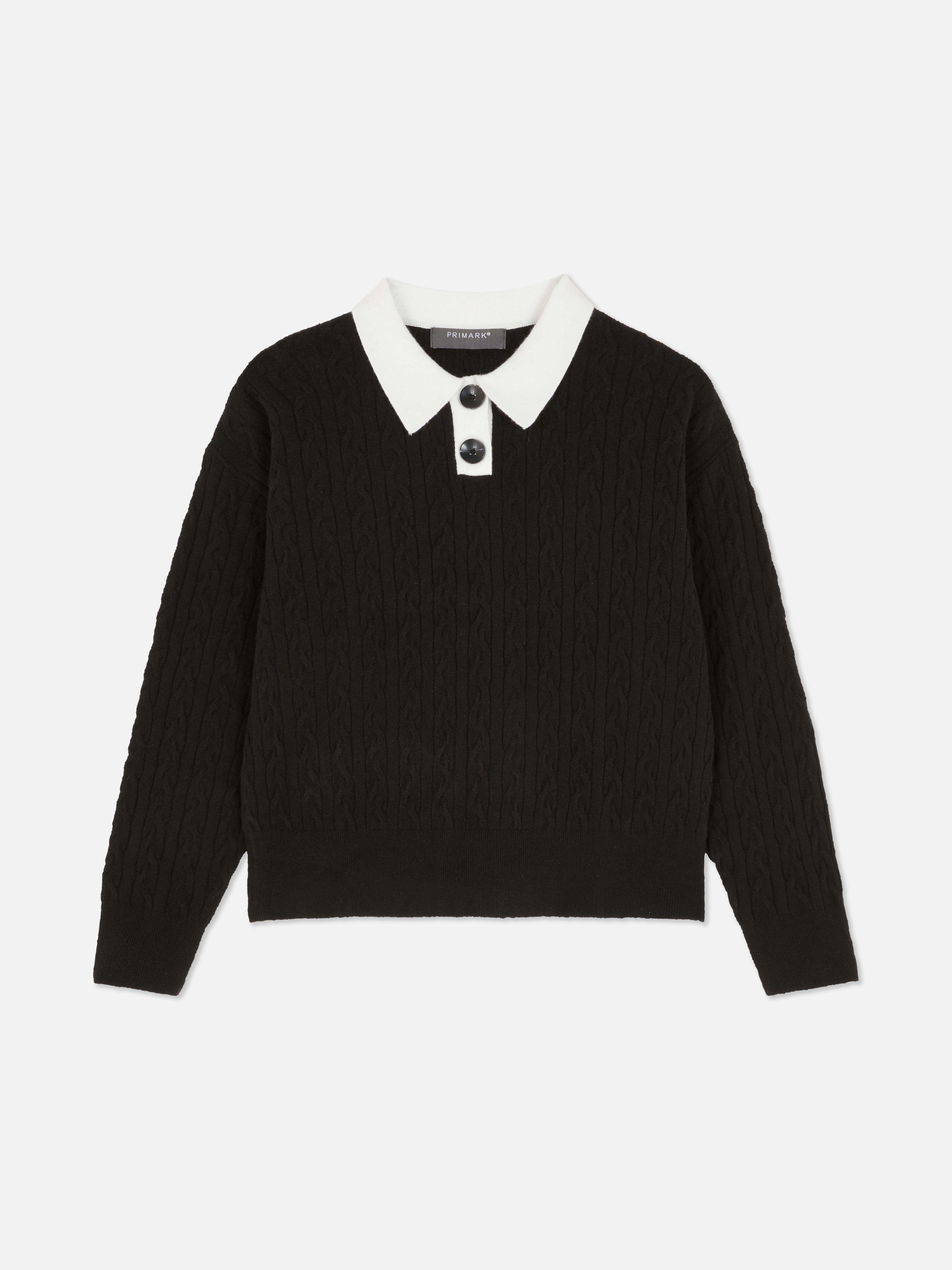 White collar black jumper sales