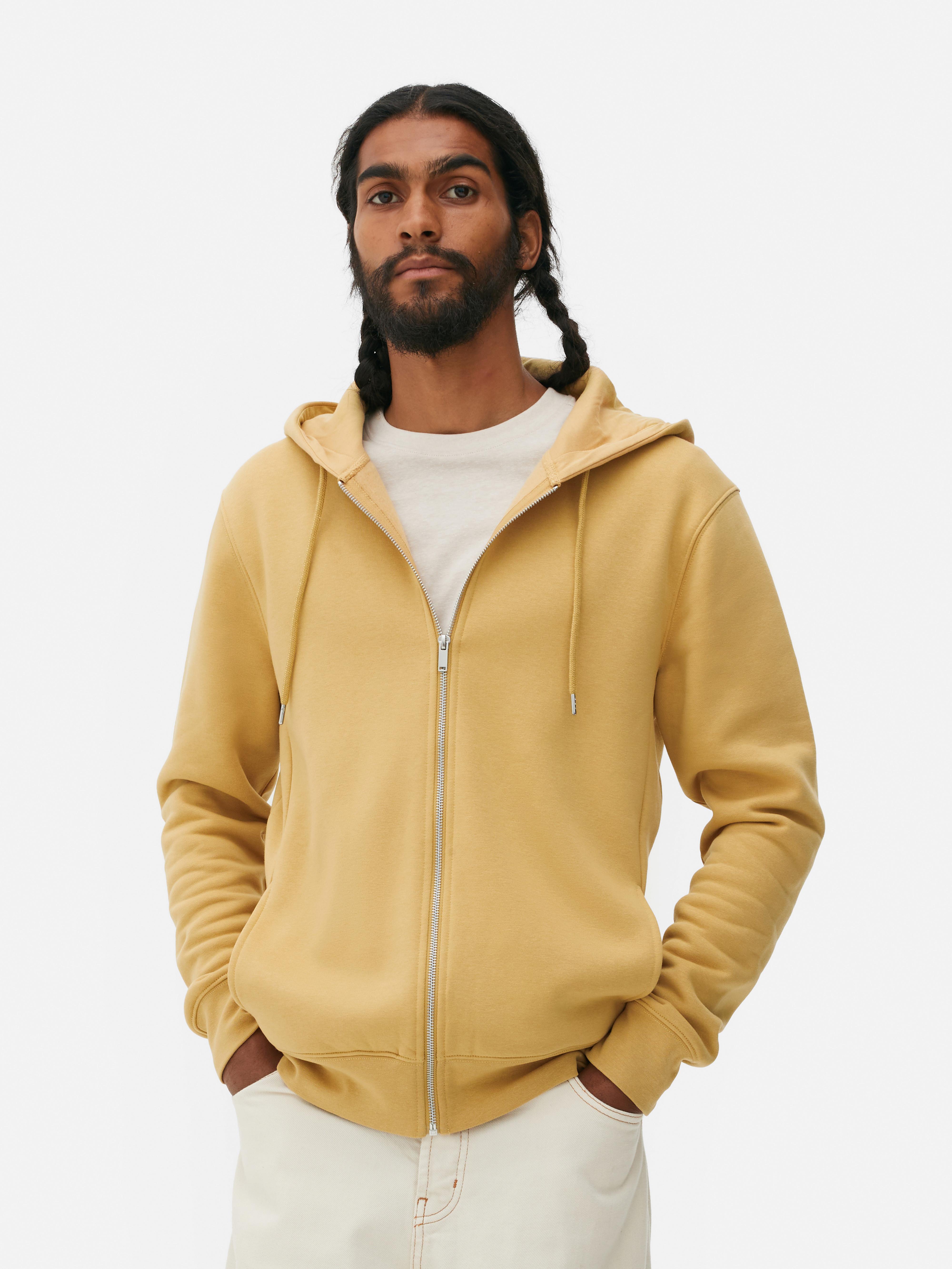 Men s Mustard Classic Zip Hoodie Primark