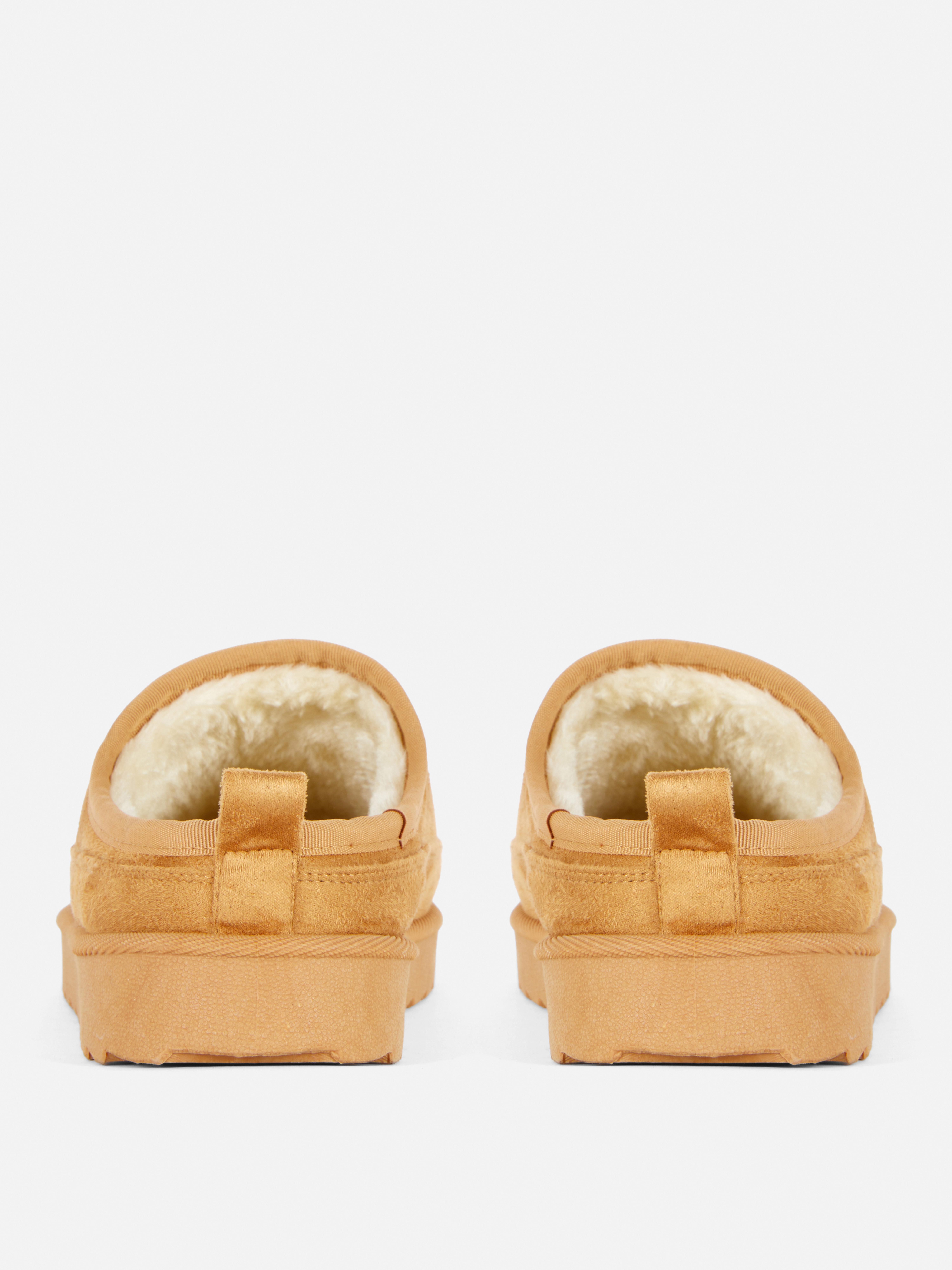 Faux Fur Lined Mule Slippers