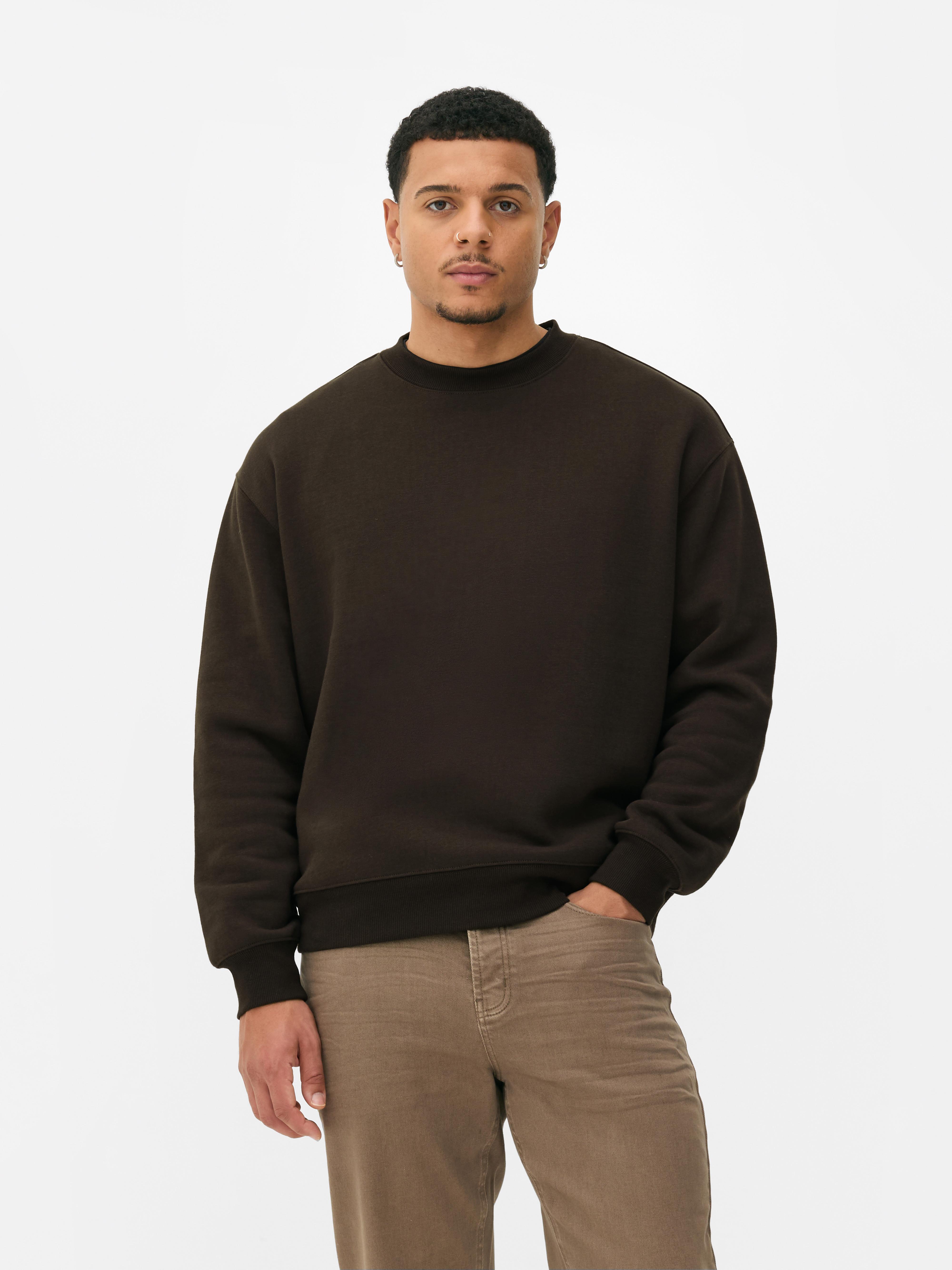 Men s Chocolate Oversized Crew Neck Sweatshirt Penneys
