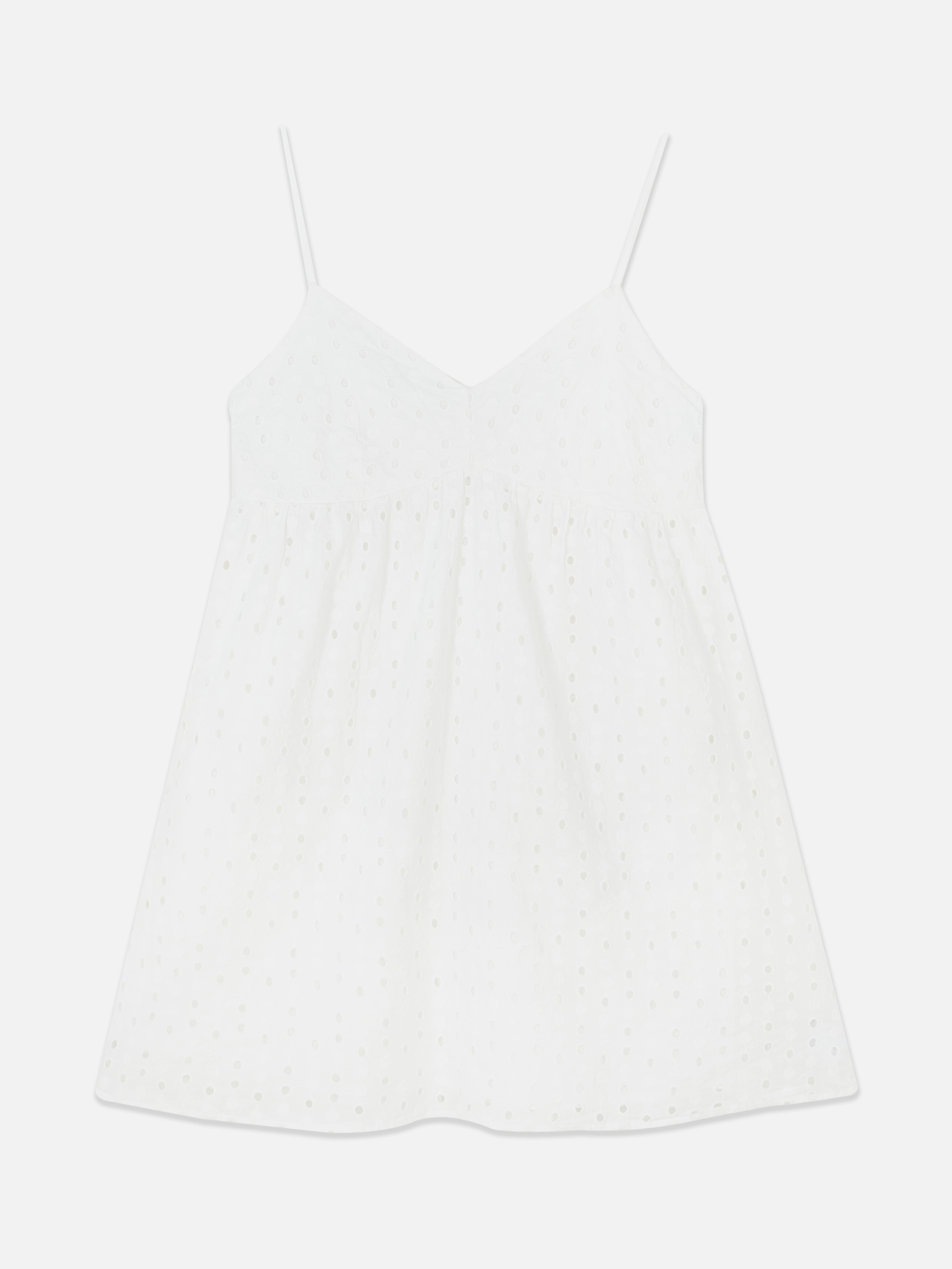 Träger-Minikleid mit Lochstickerei