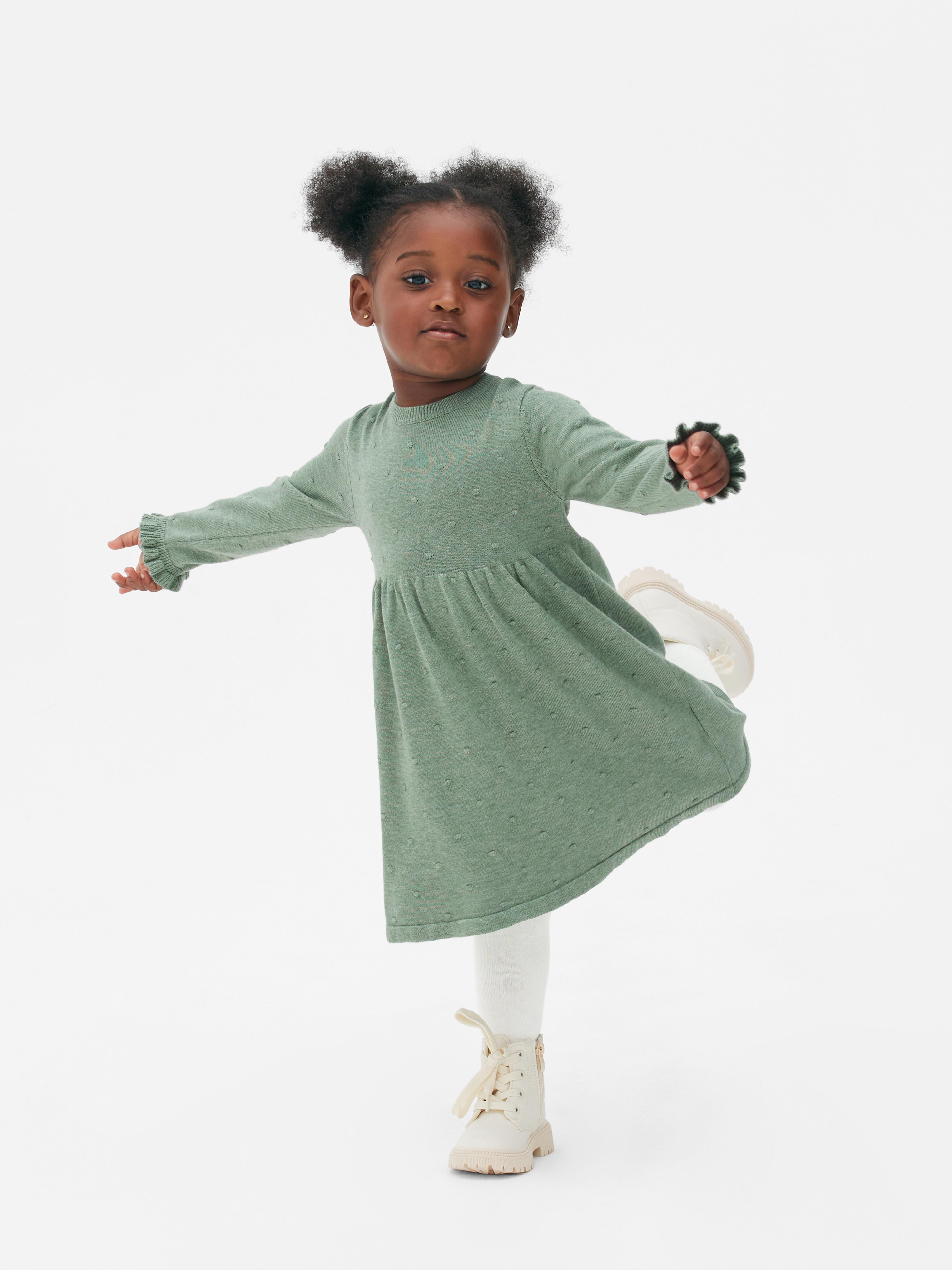 Baby Girls Oatmeal Collared Knit Dress and Tights Set | Primark