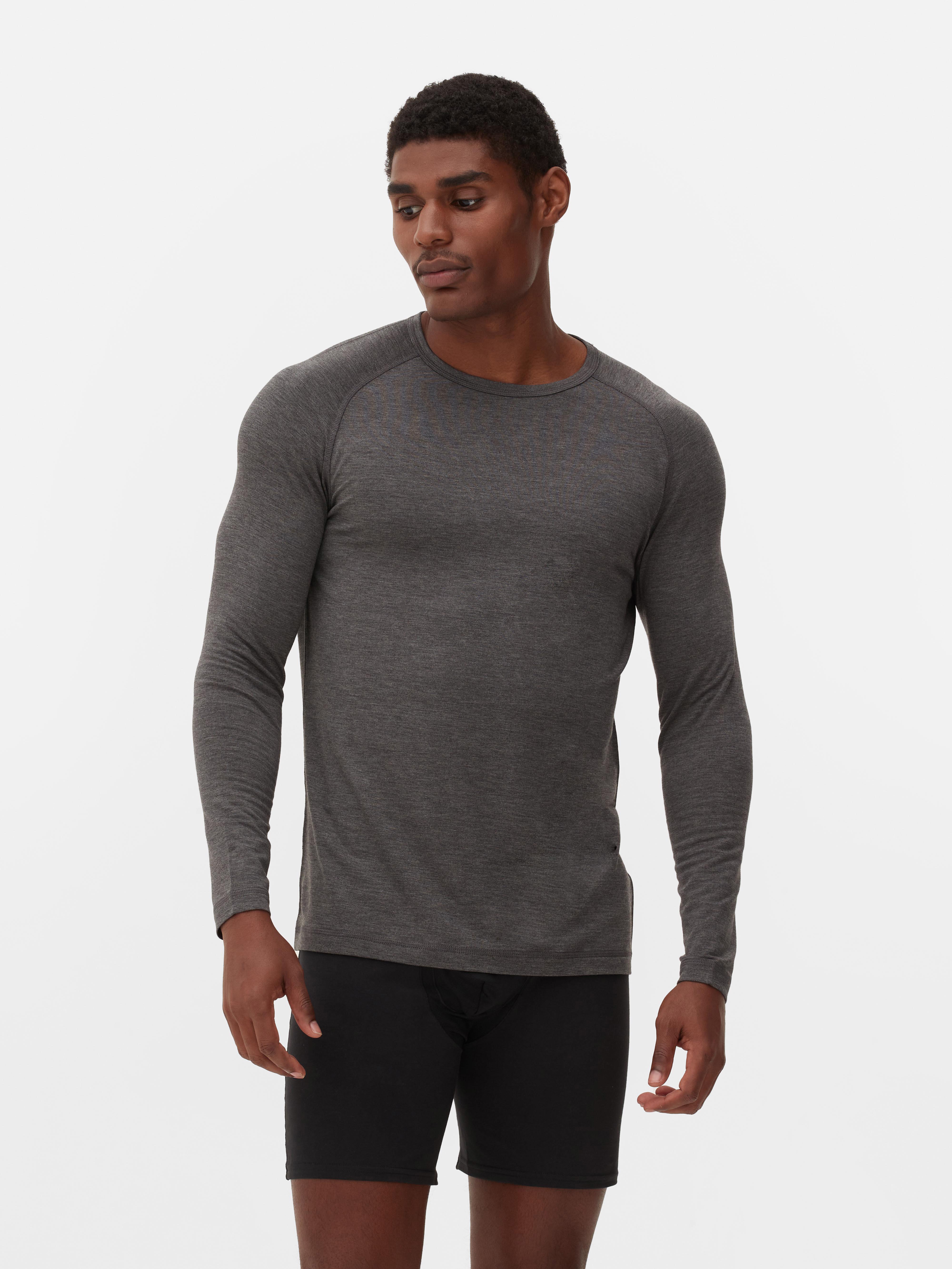 Men s Charcoal Ultrawarm Thermal Long Sleeve Top Primark