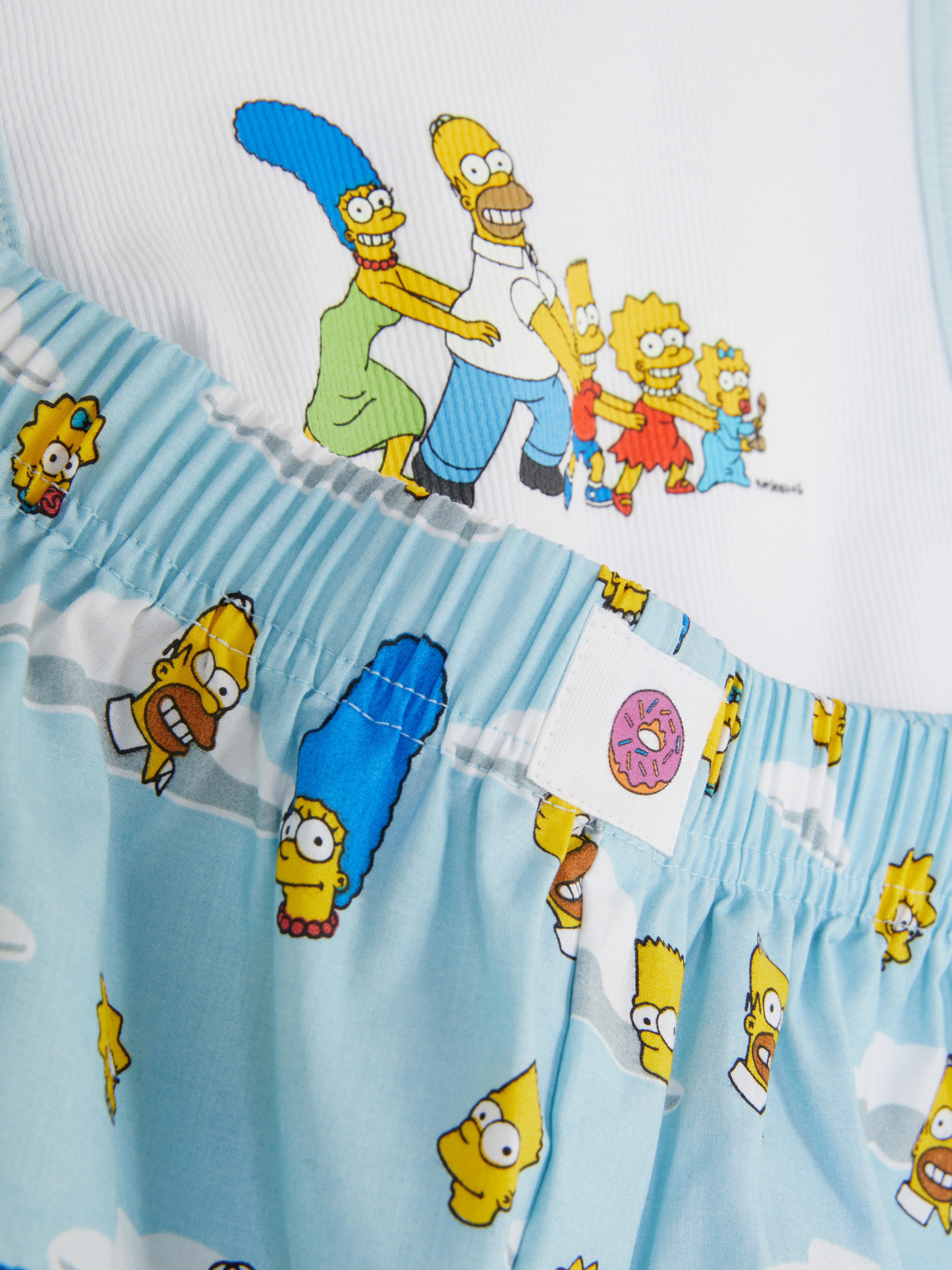 Pyjama debardeur et short Les Simpson Blanc Femme Primark