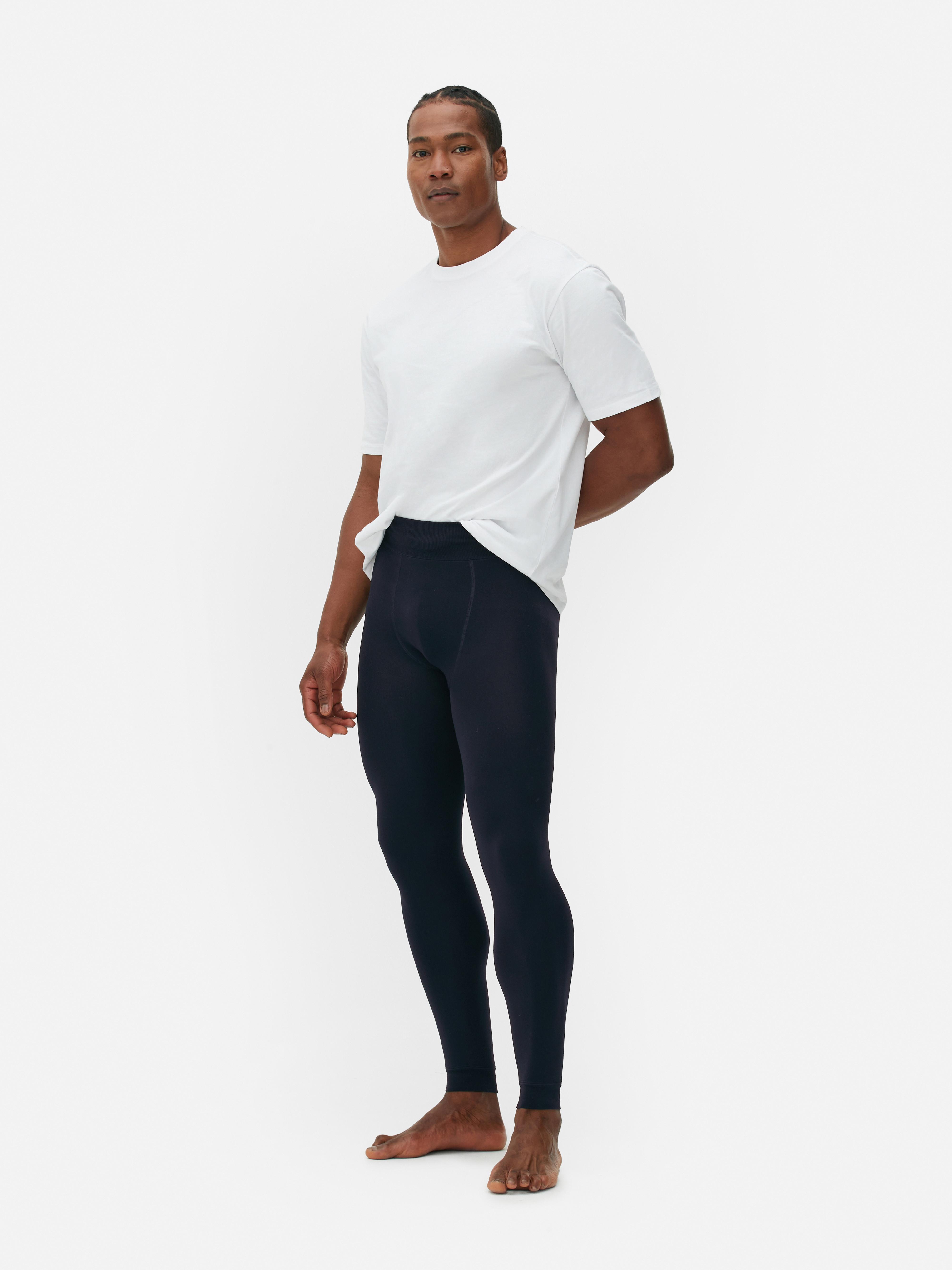 Mens Navy Fleece Lined Leggings Primark