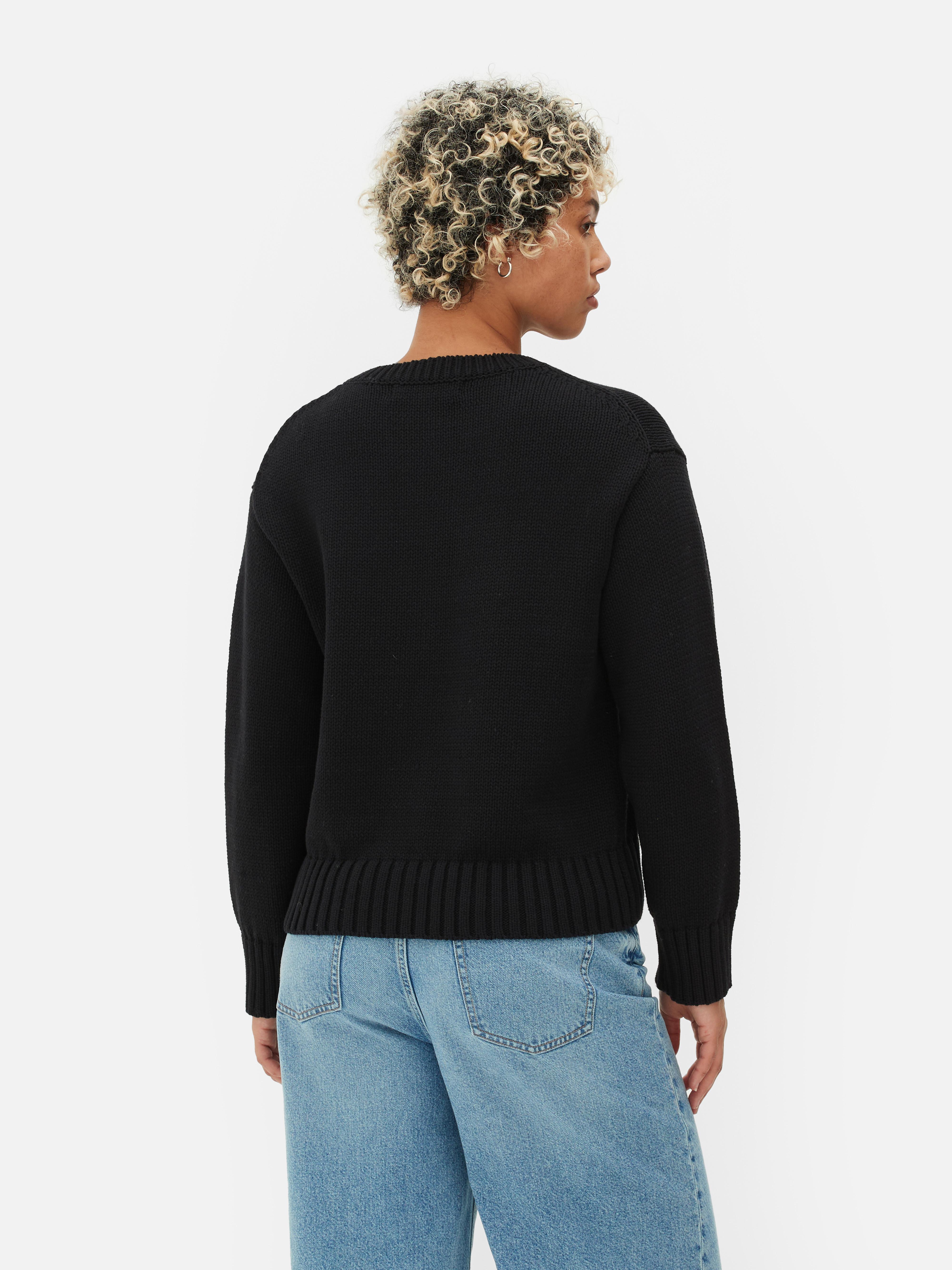 Women s Black Crew Neck Sweater Primark