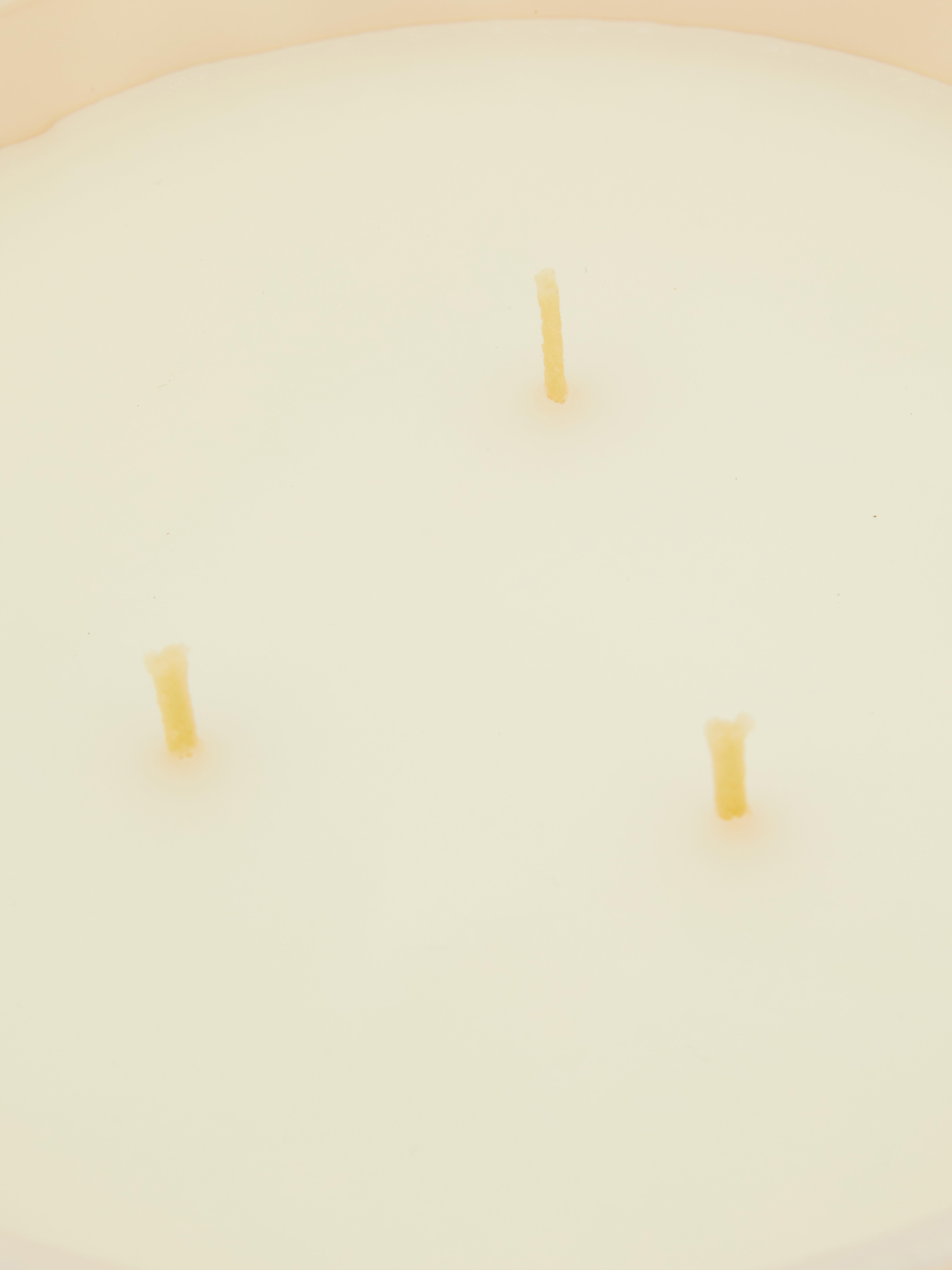 Geurkaars met drie lonten in herfstpot