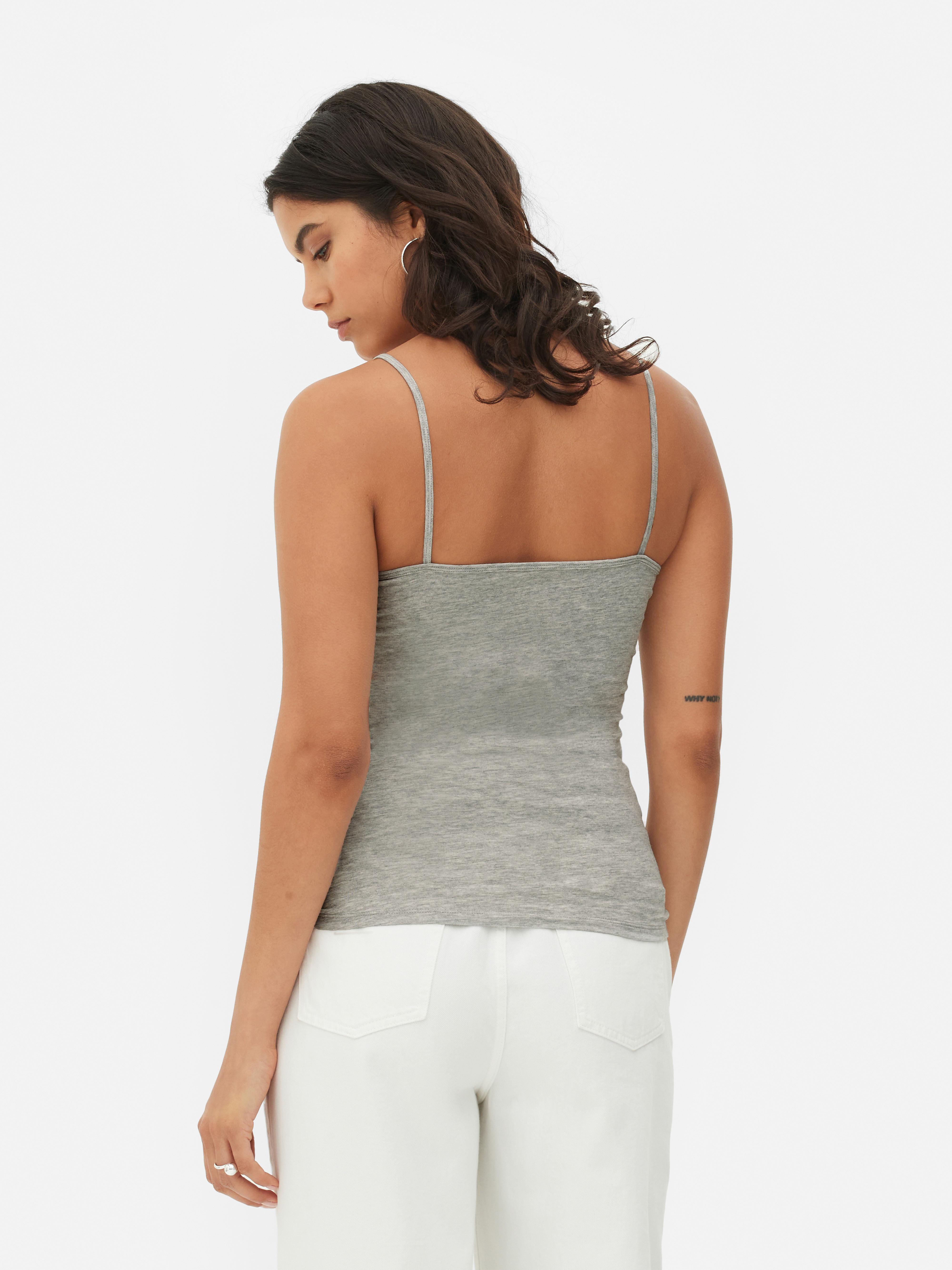 Women's Grey Marl Scoop Neck Stretch Cami Top | Penneys