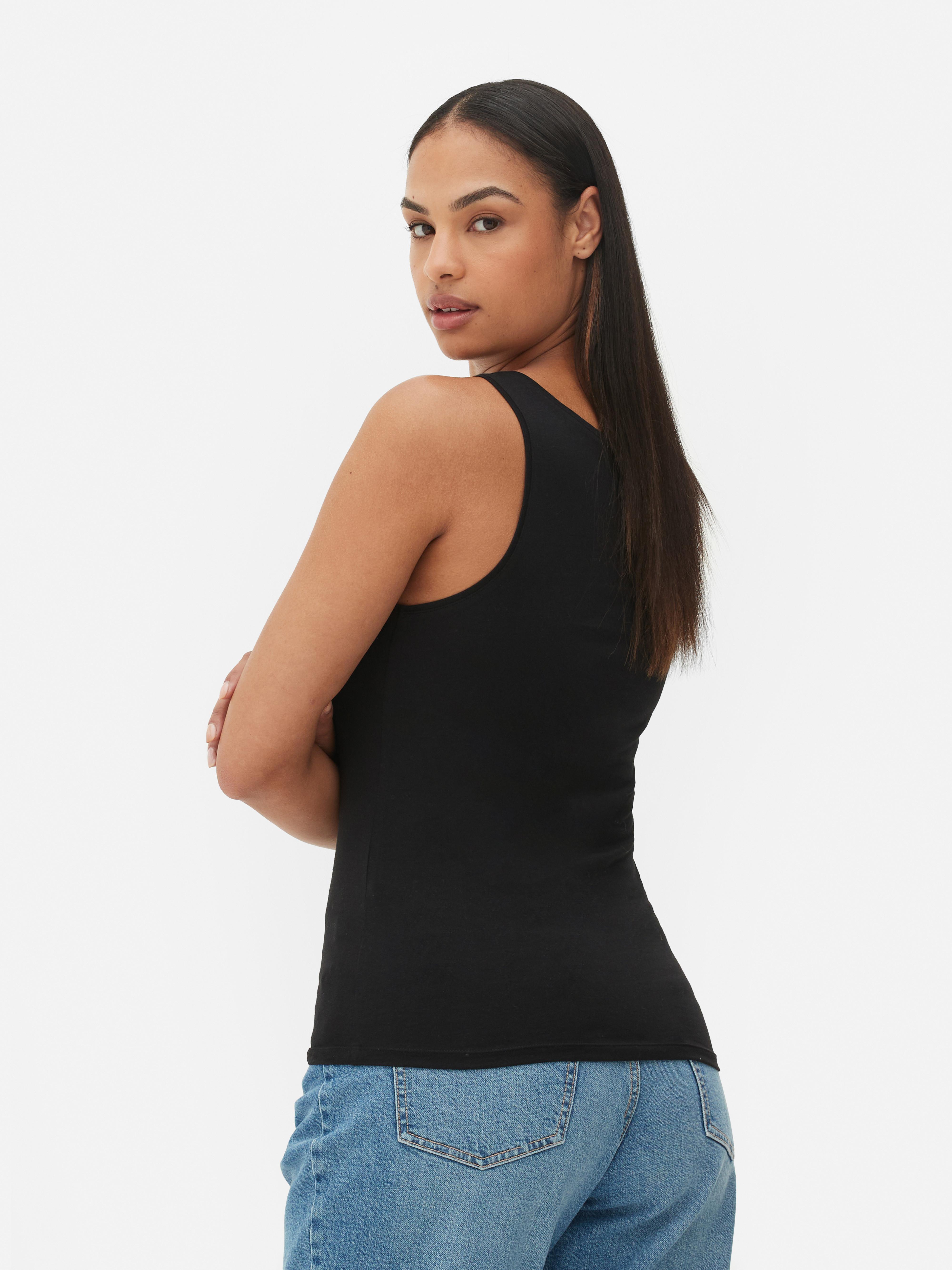 Camiseta sin mangas básica elástica