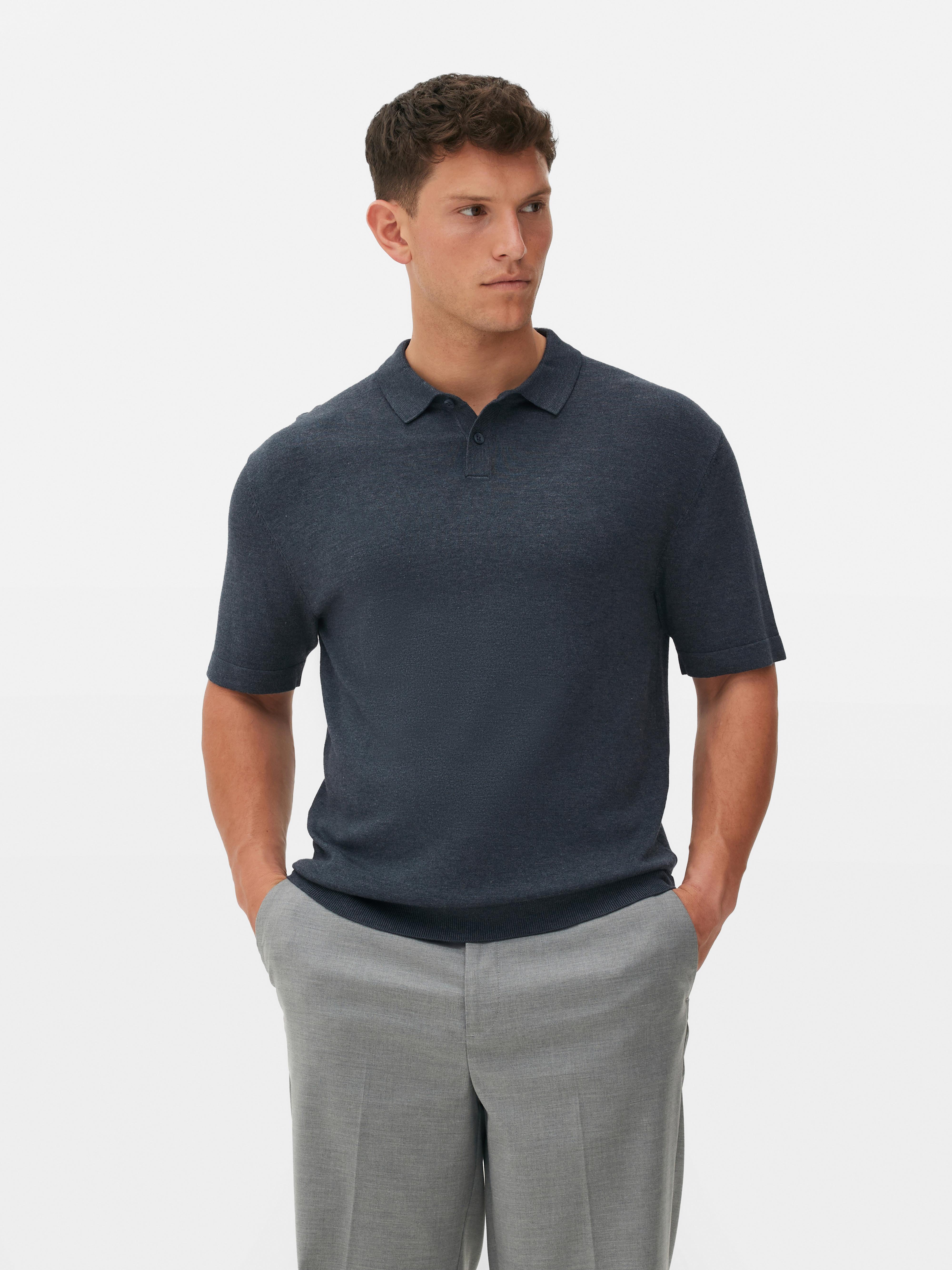 Polo de punto de manga corta de Kem Azul marino Hombre Primark