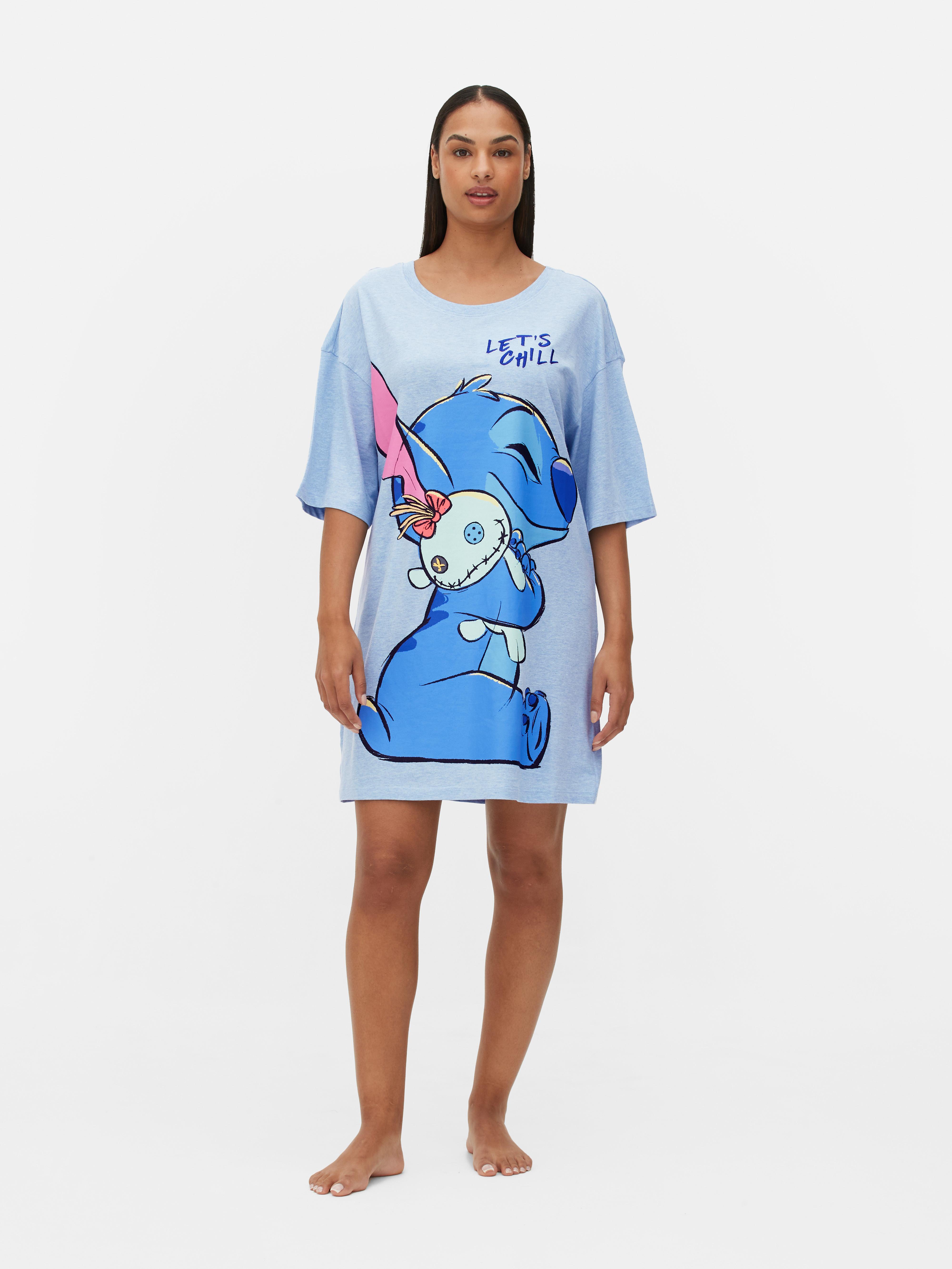 Chemise de nuit Disney Stitch et Souillon Bleu clair Femme Primark