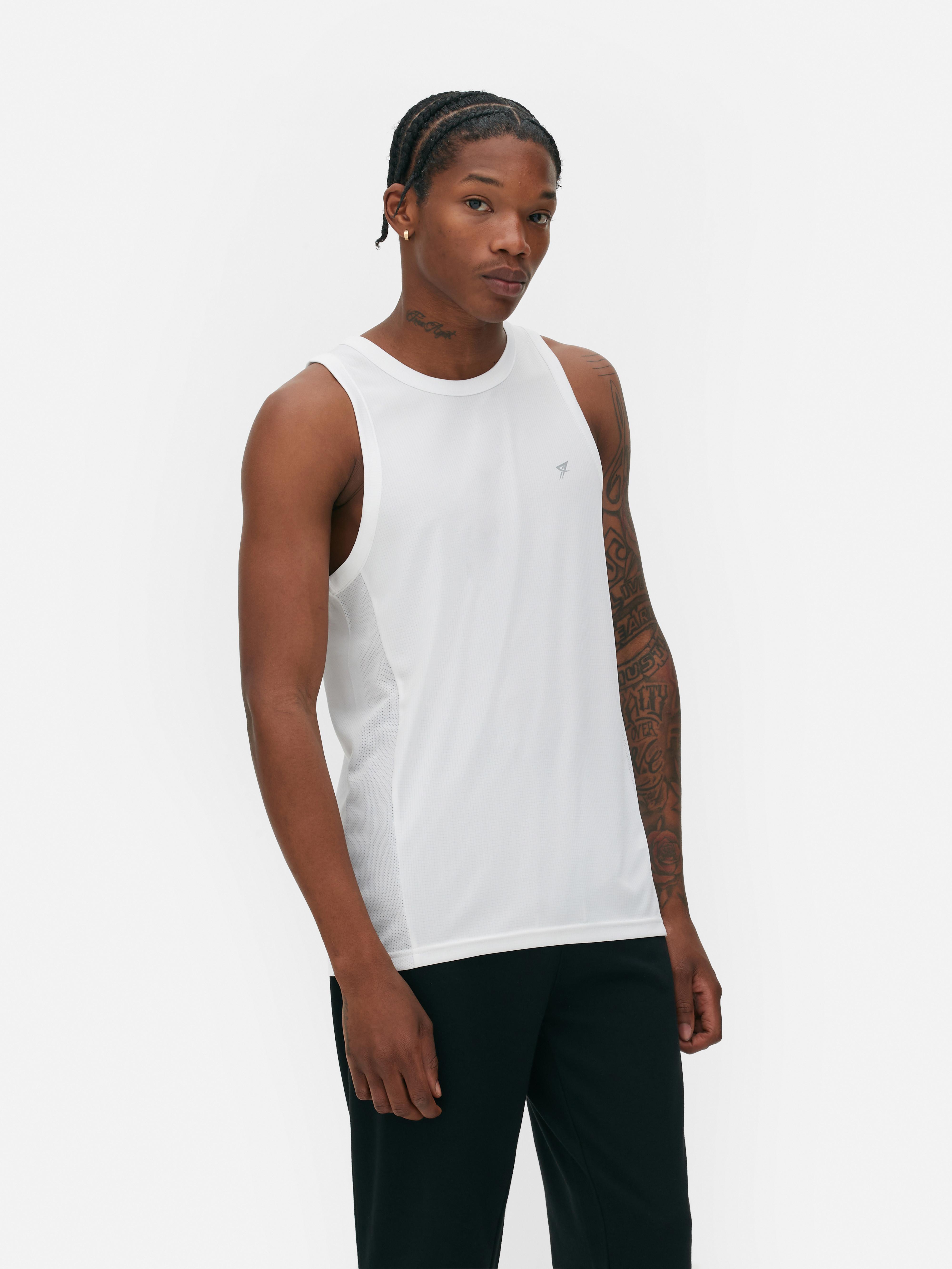 Debardeur sport a col rond Blanc Homme Primark