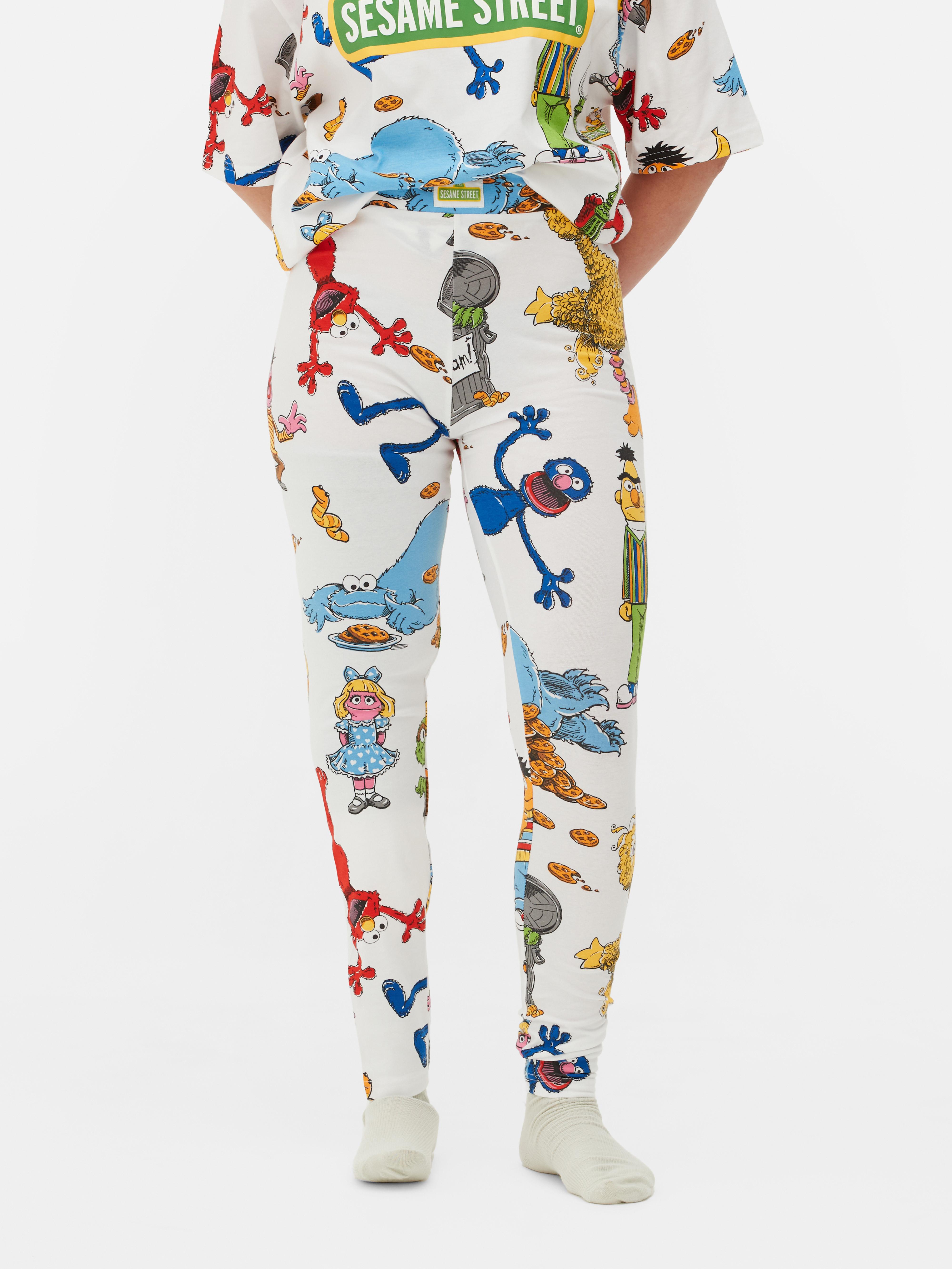 Womens White Sesame Street Pyjama Leggings Primark