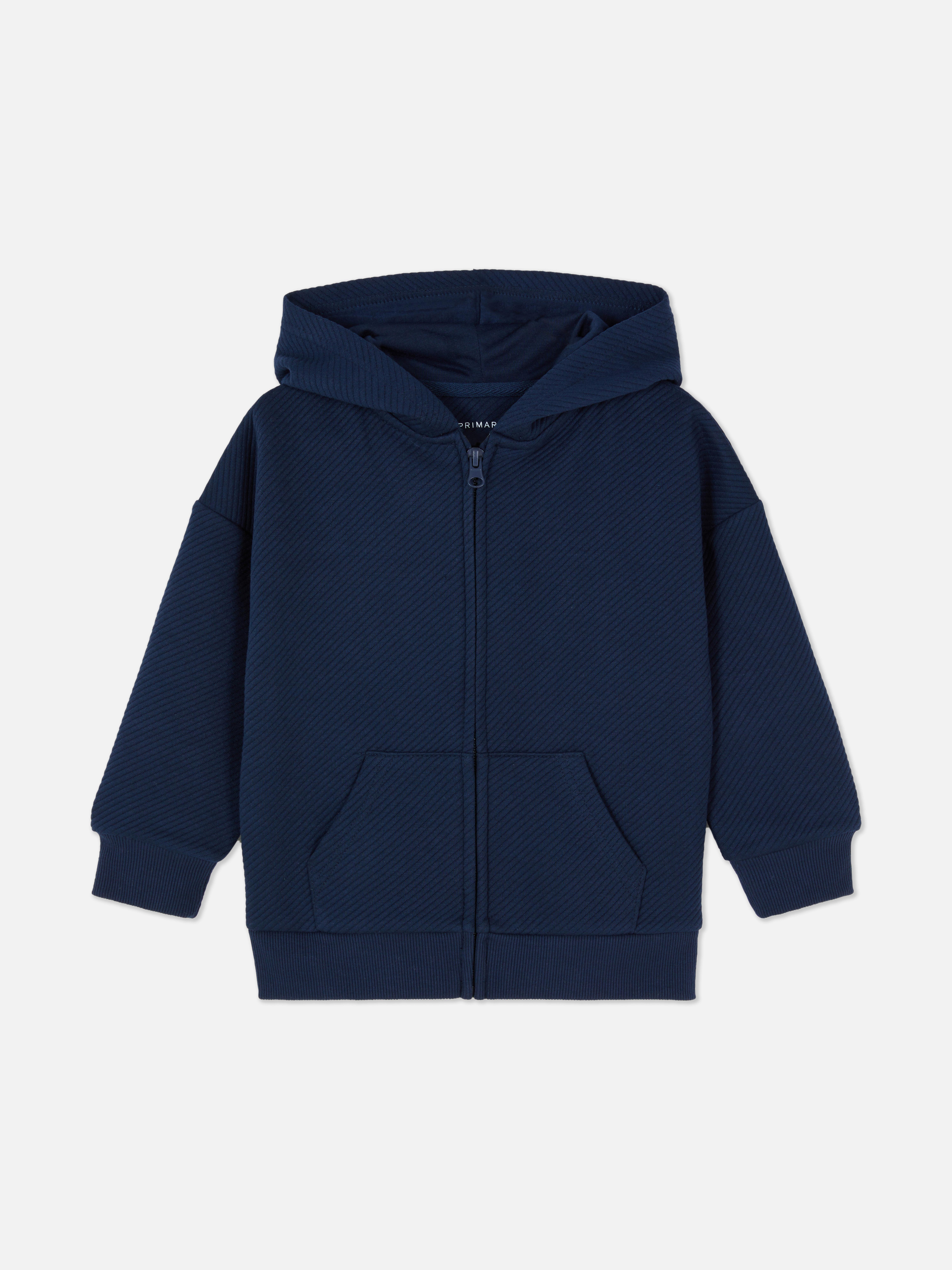 Strukturierter Hoodie mit Reißverschluss - Marineblau - Jungen  