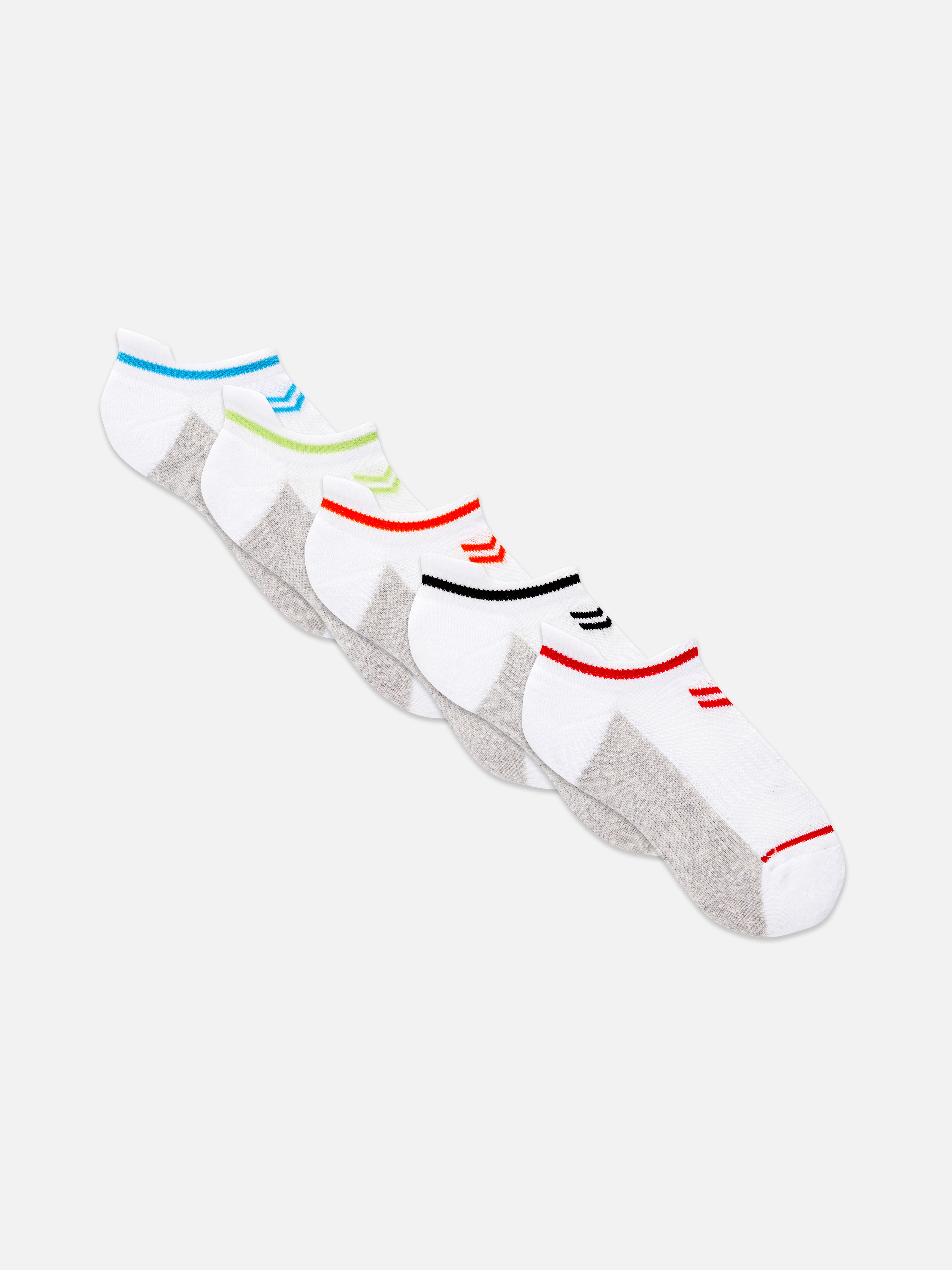 Gestreifte Sneakersocken, 5er-Pack