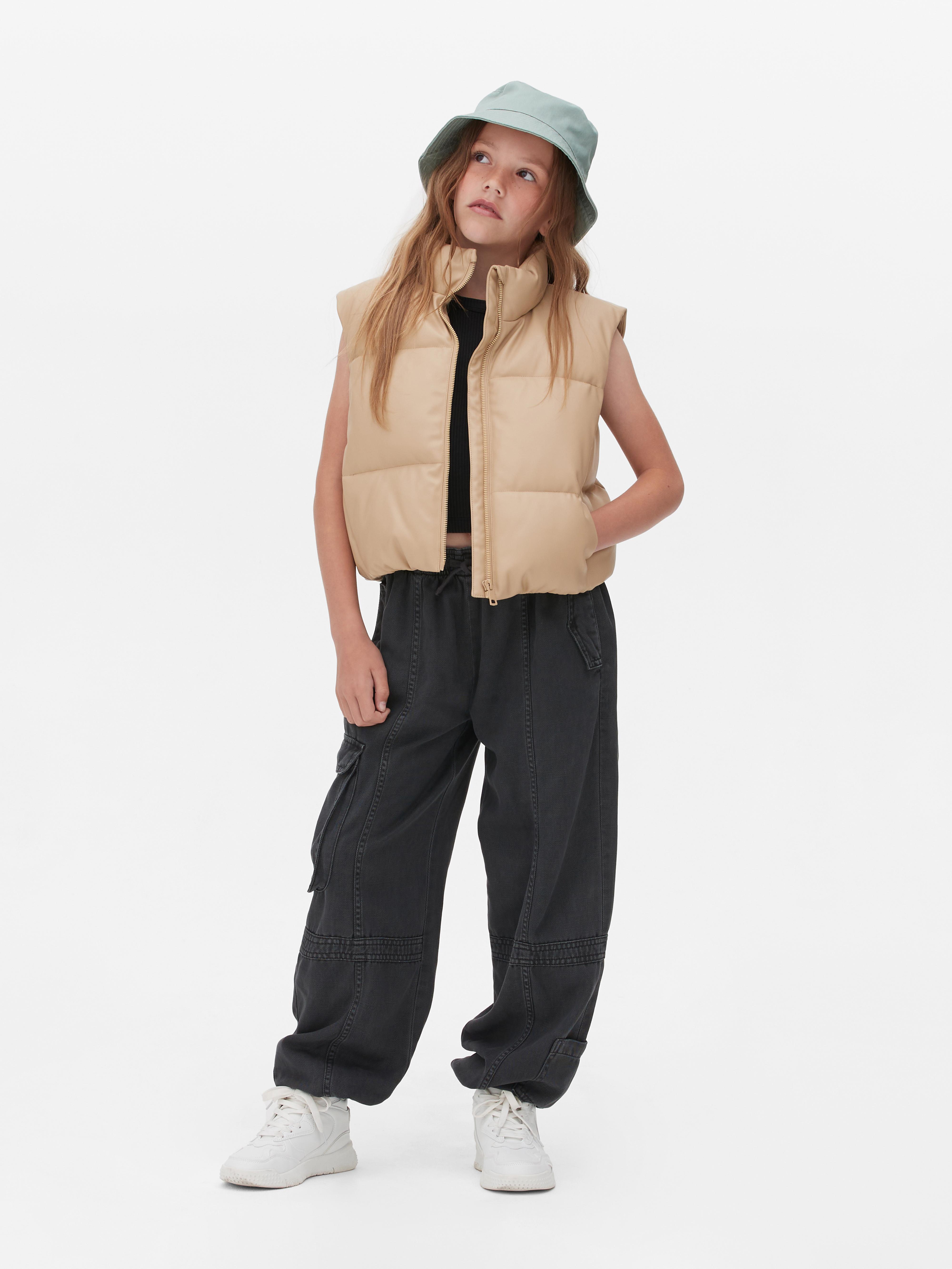 Girls Black Cuffed Cargo Pants Primark