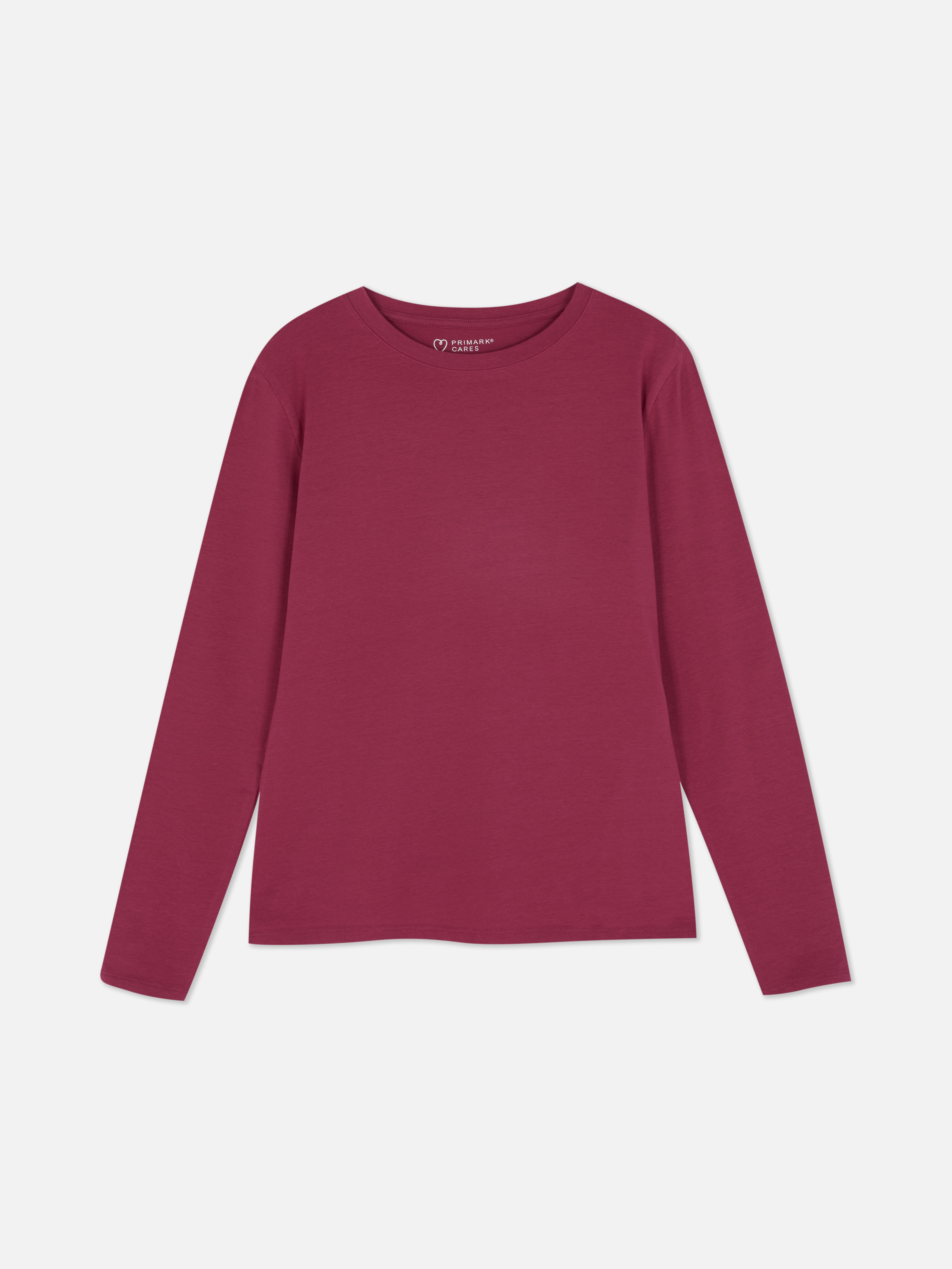 Camiseta de manga larga de punto elastico Color vino Mujer Primark