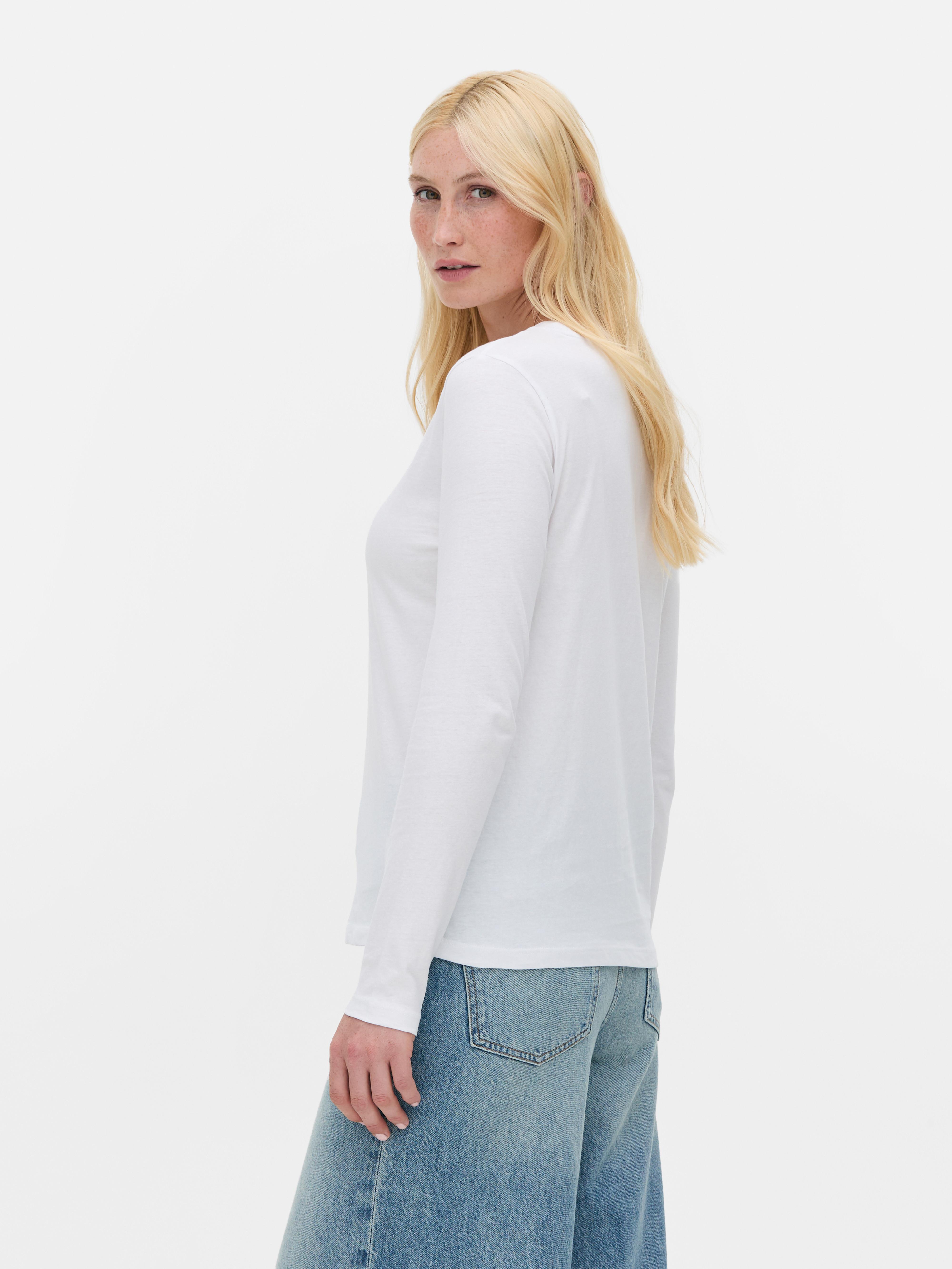 Fitted Cotton Crew Neck Tee