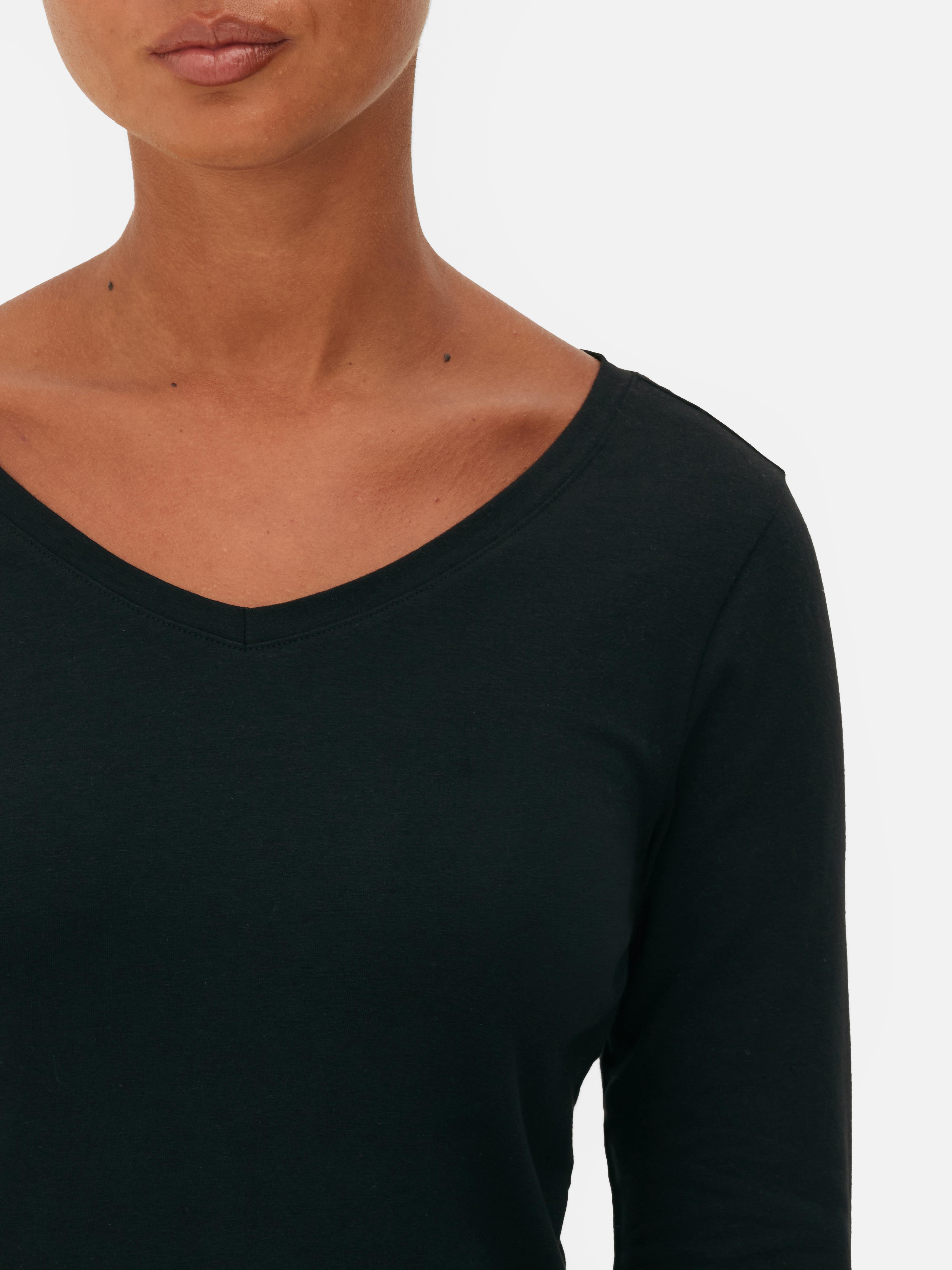Black long sleeve t shirt primark best sale