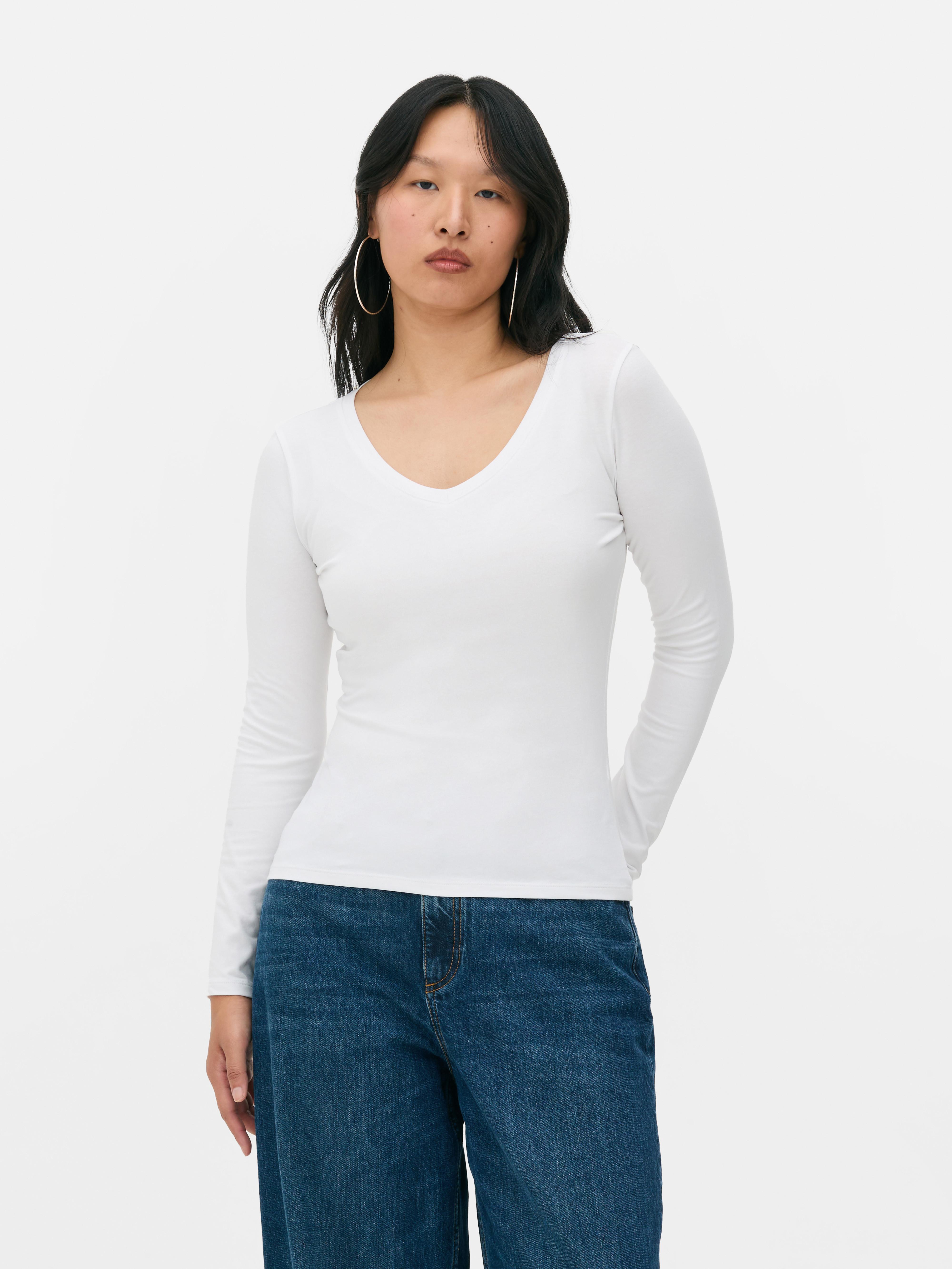 V-Neck Long Sleeve T-Shirt