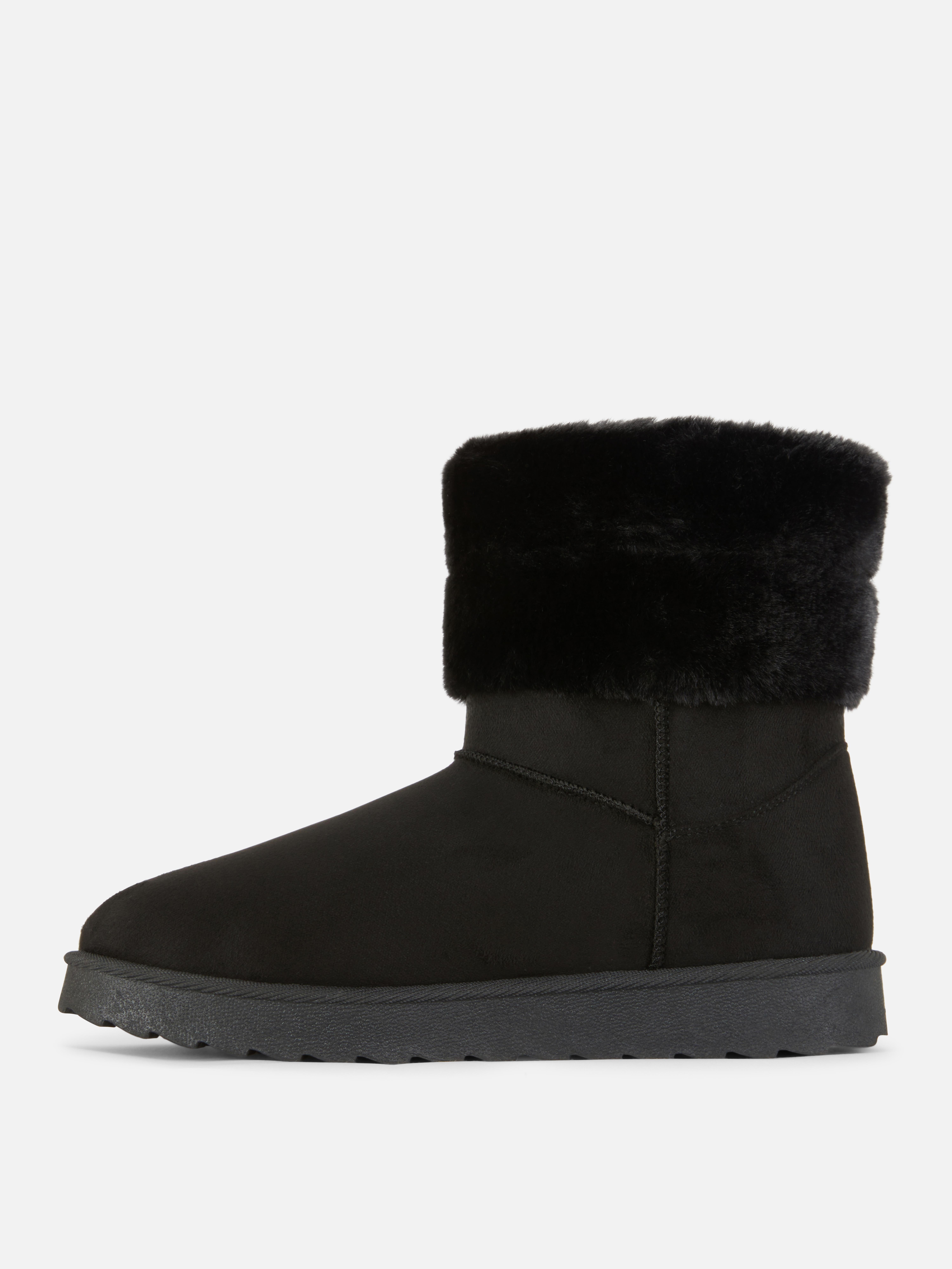 Faux Fur Collar Boots