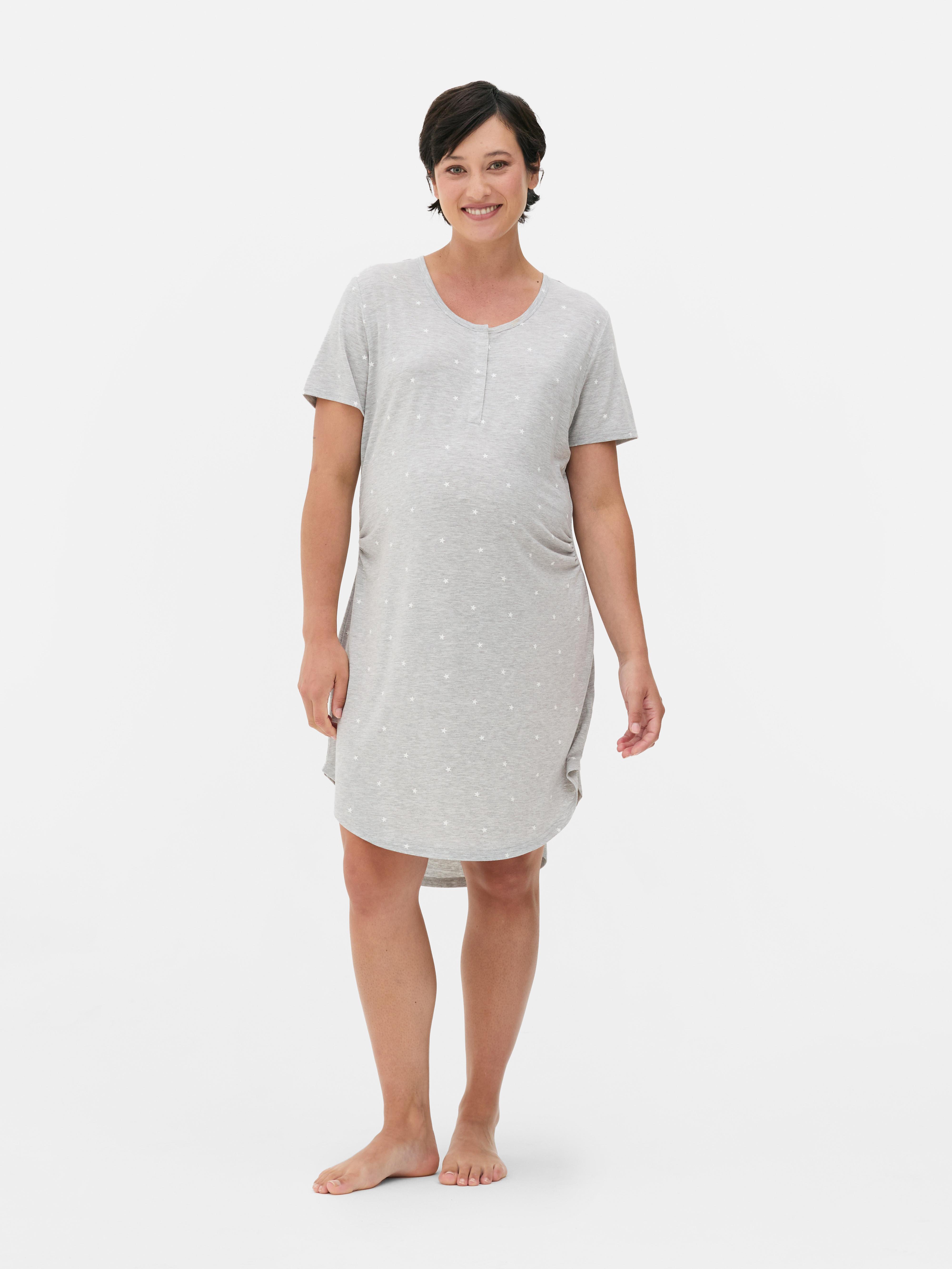 T-shirt de nuit à boutons-pression maternité