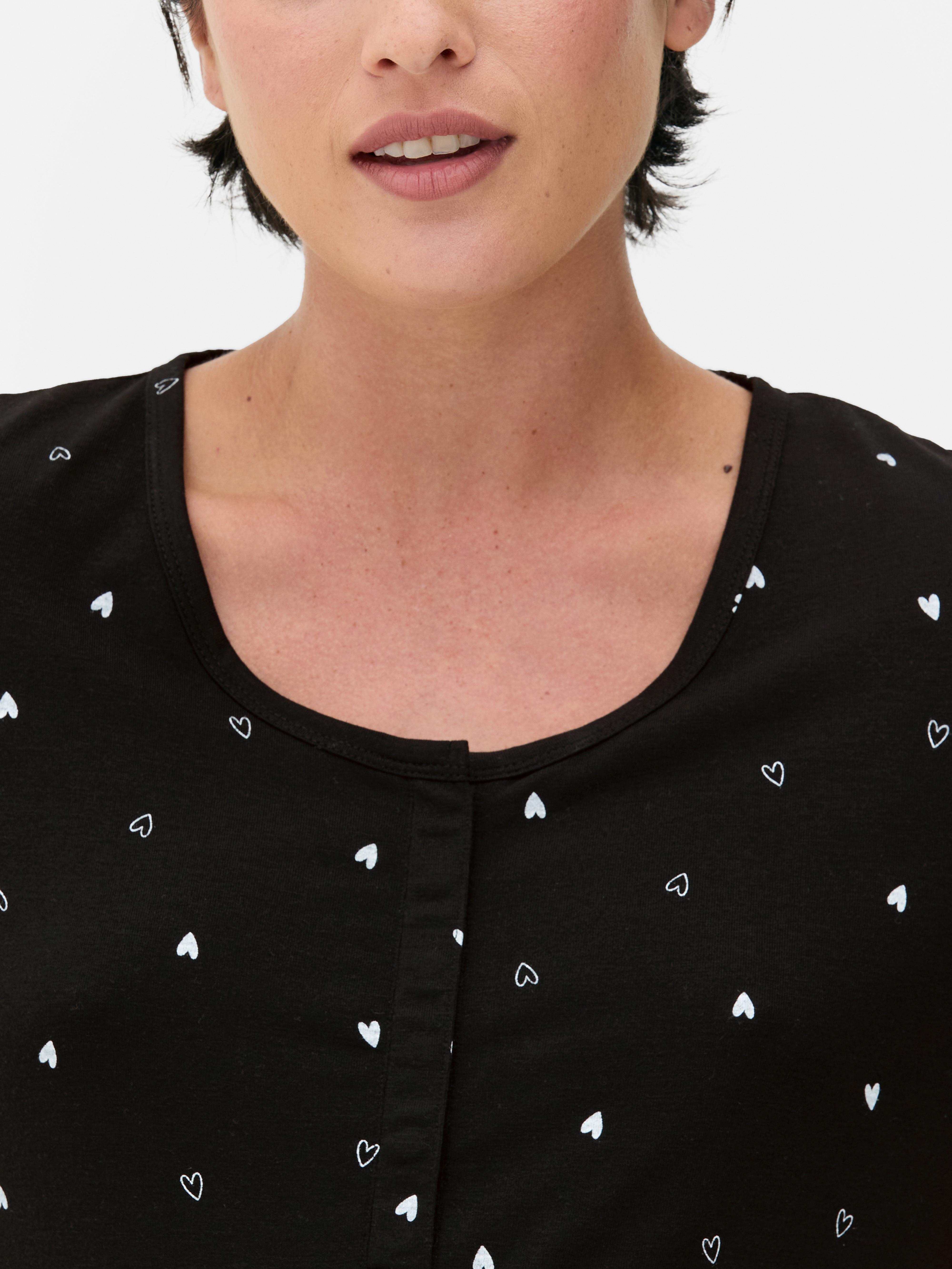 T-shirt de nuit à boutons-pression maternité