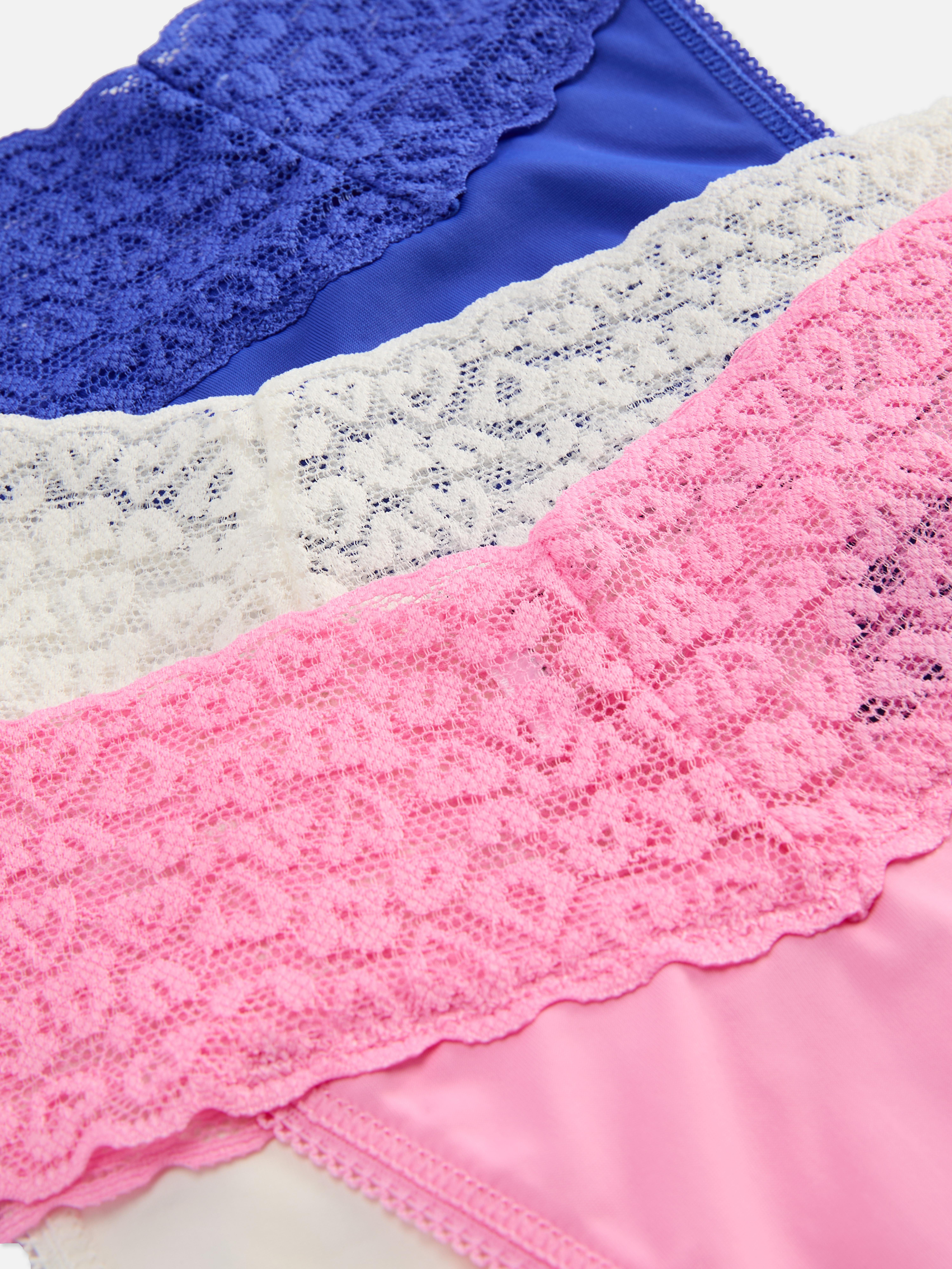 Bandeau-Tangas aus Spitze, 3er-Pack