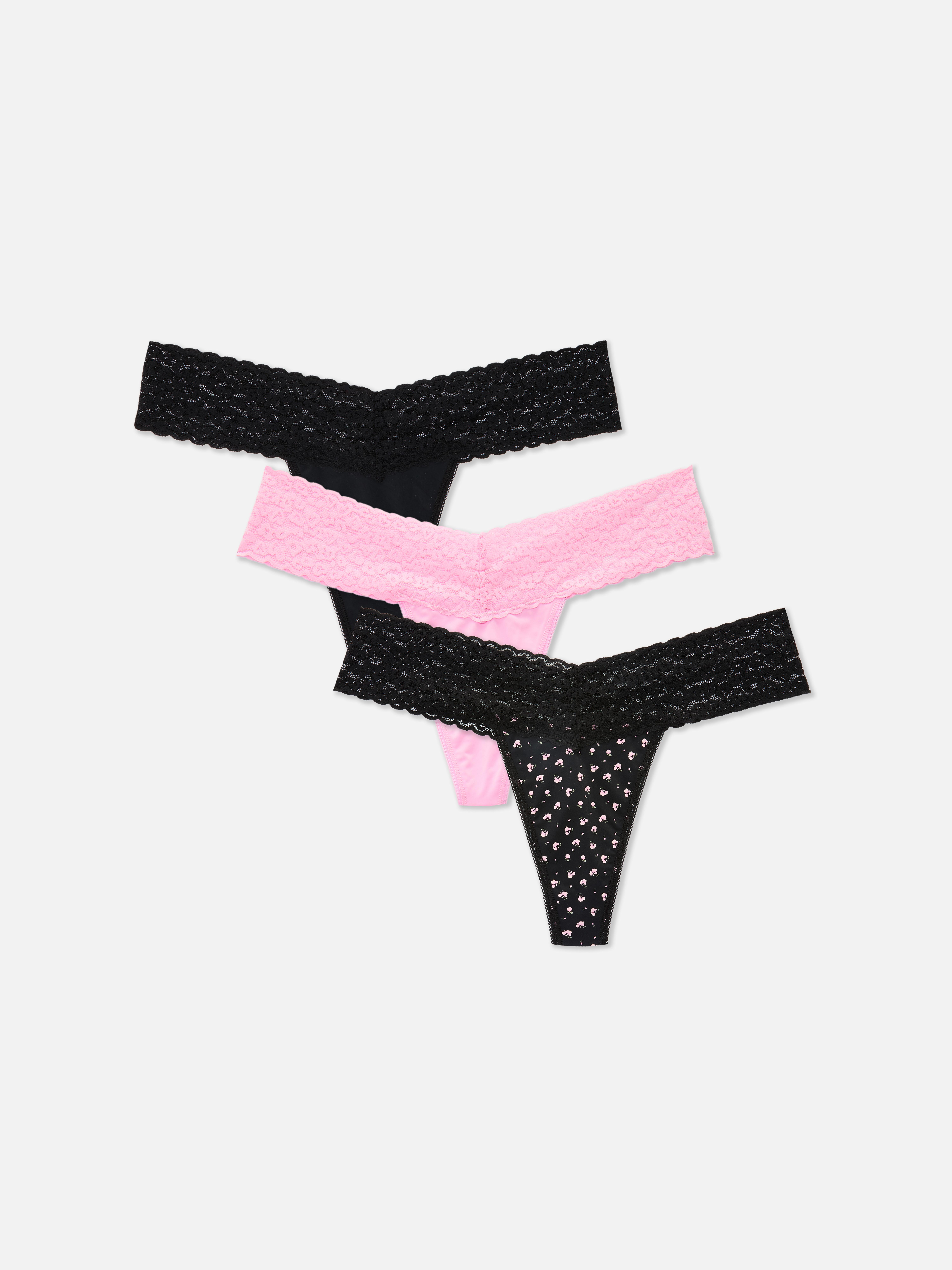 Bandeau-Tangas aus Spitze, 3er-Pack