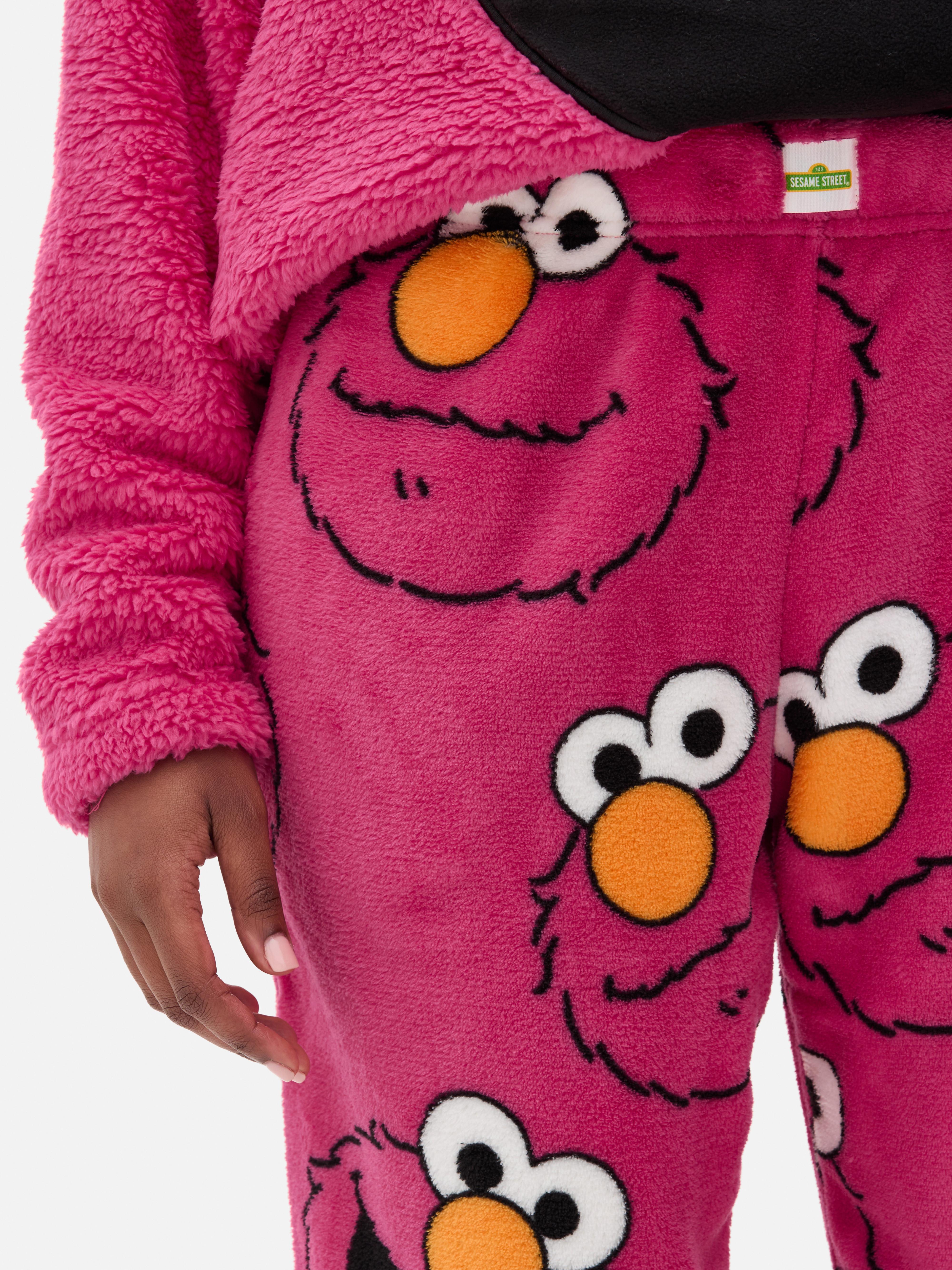 Womens Dark Pink Sesame Street Fleece Pyjama Bottoms Primark