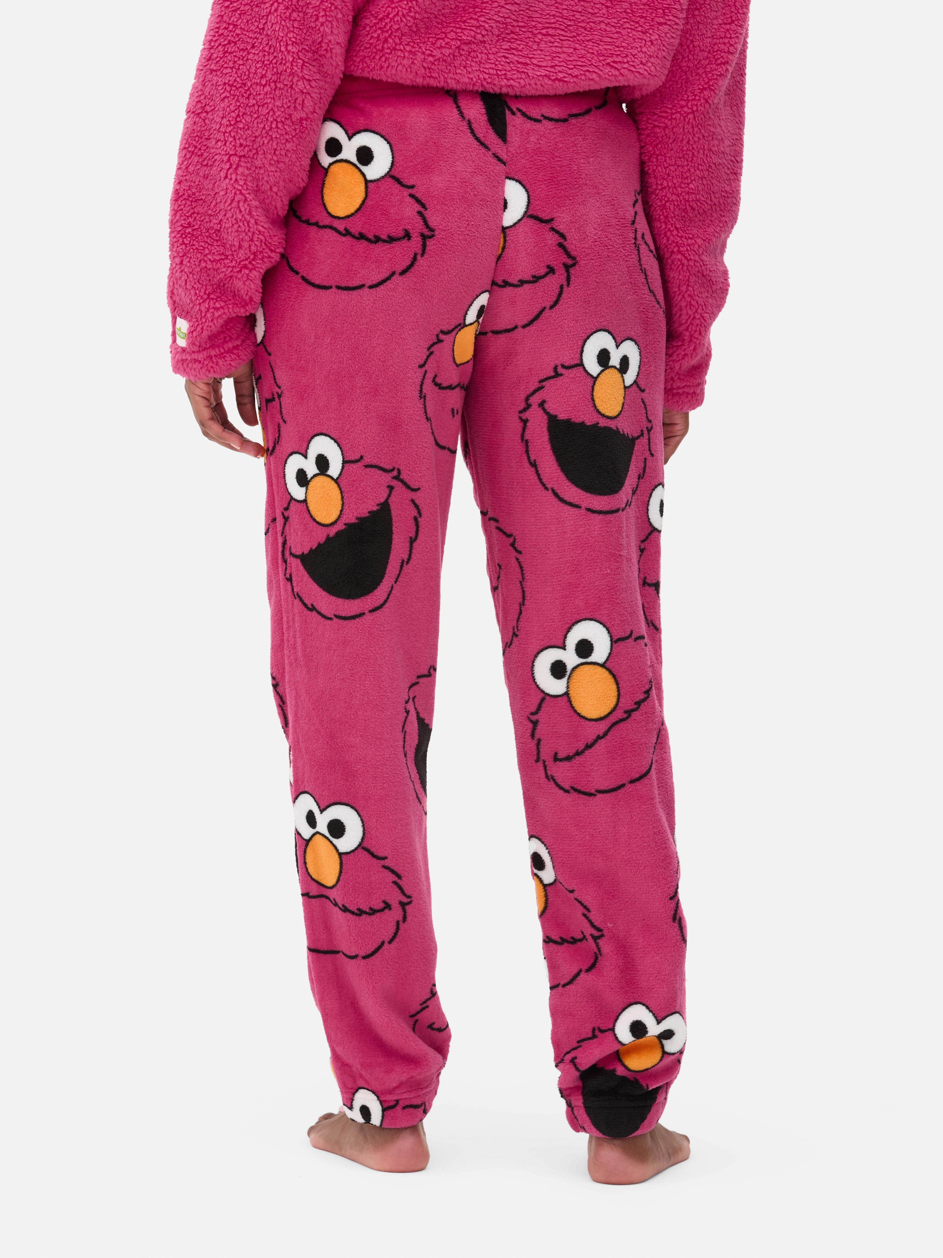 Womens Dark Pink Sesame Street Fleece Pyjama Bottoms Primark