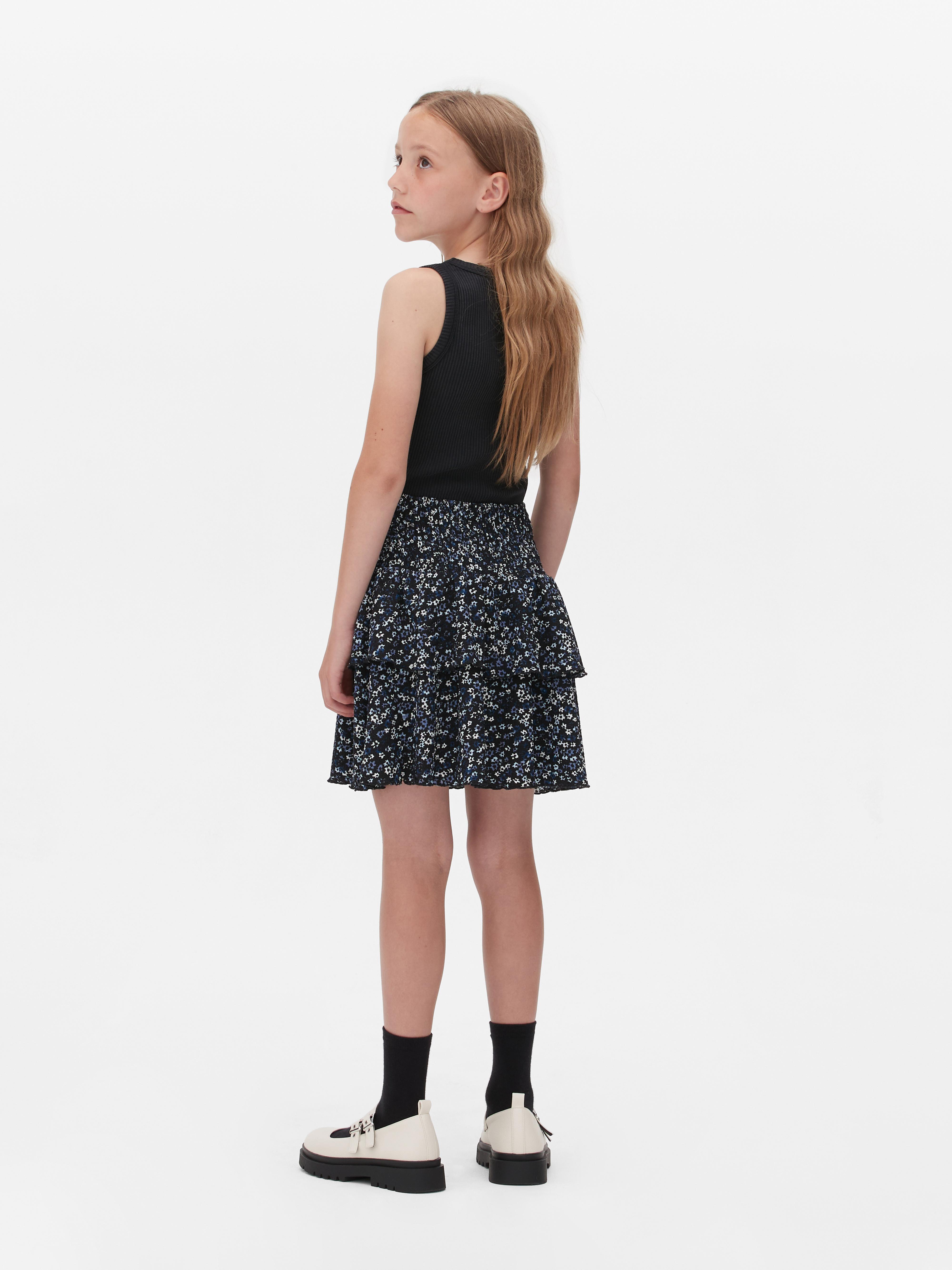 Girls Multi Floral Tiered Skirt Primark