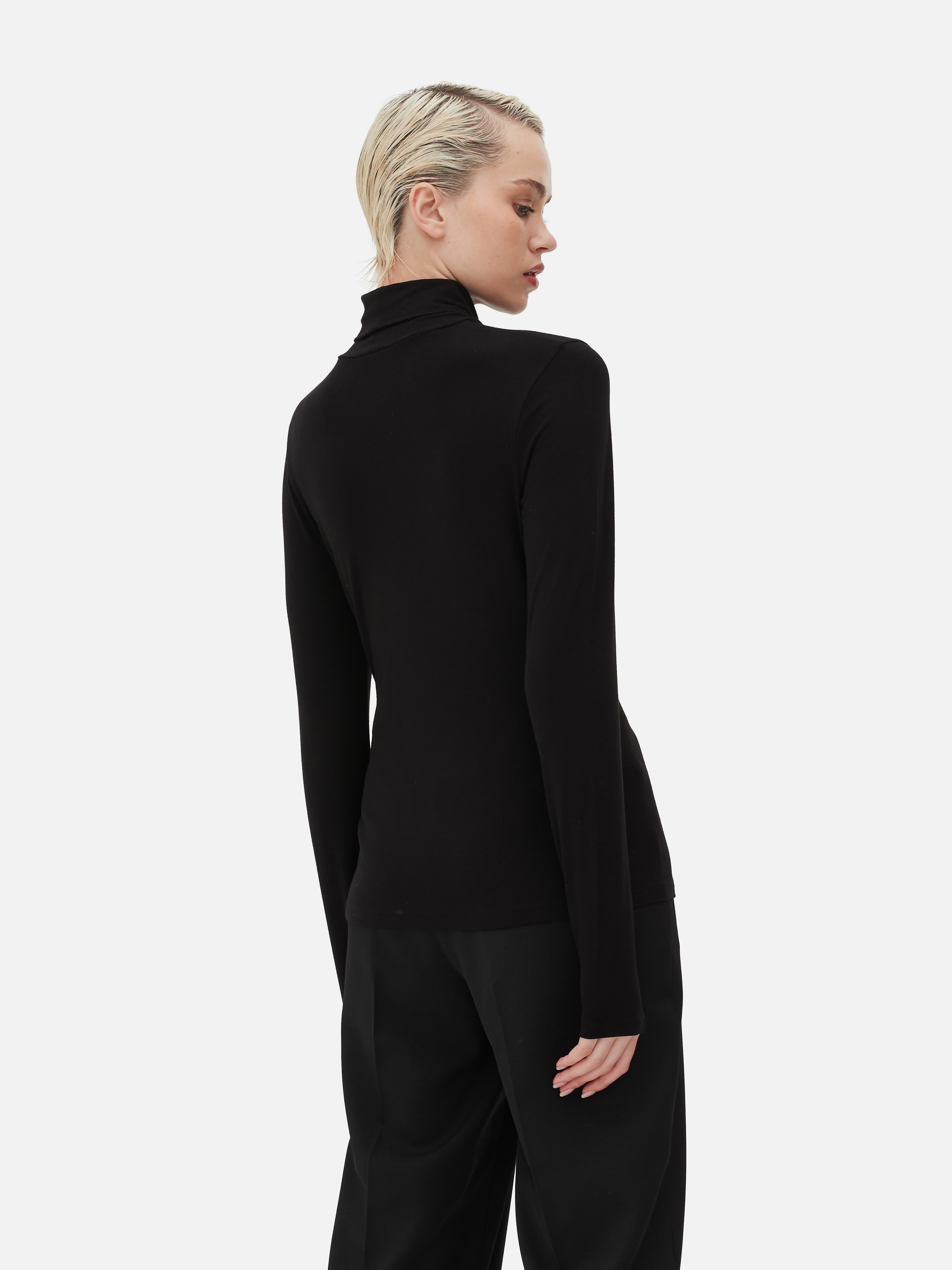 Roll Neck Jersey Long Sleeve Top