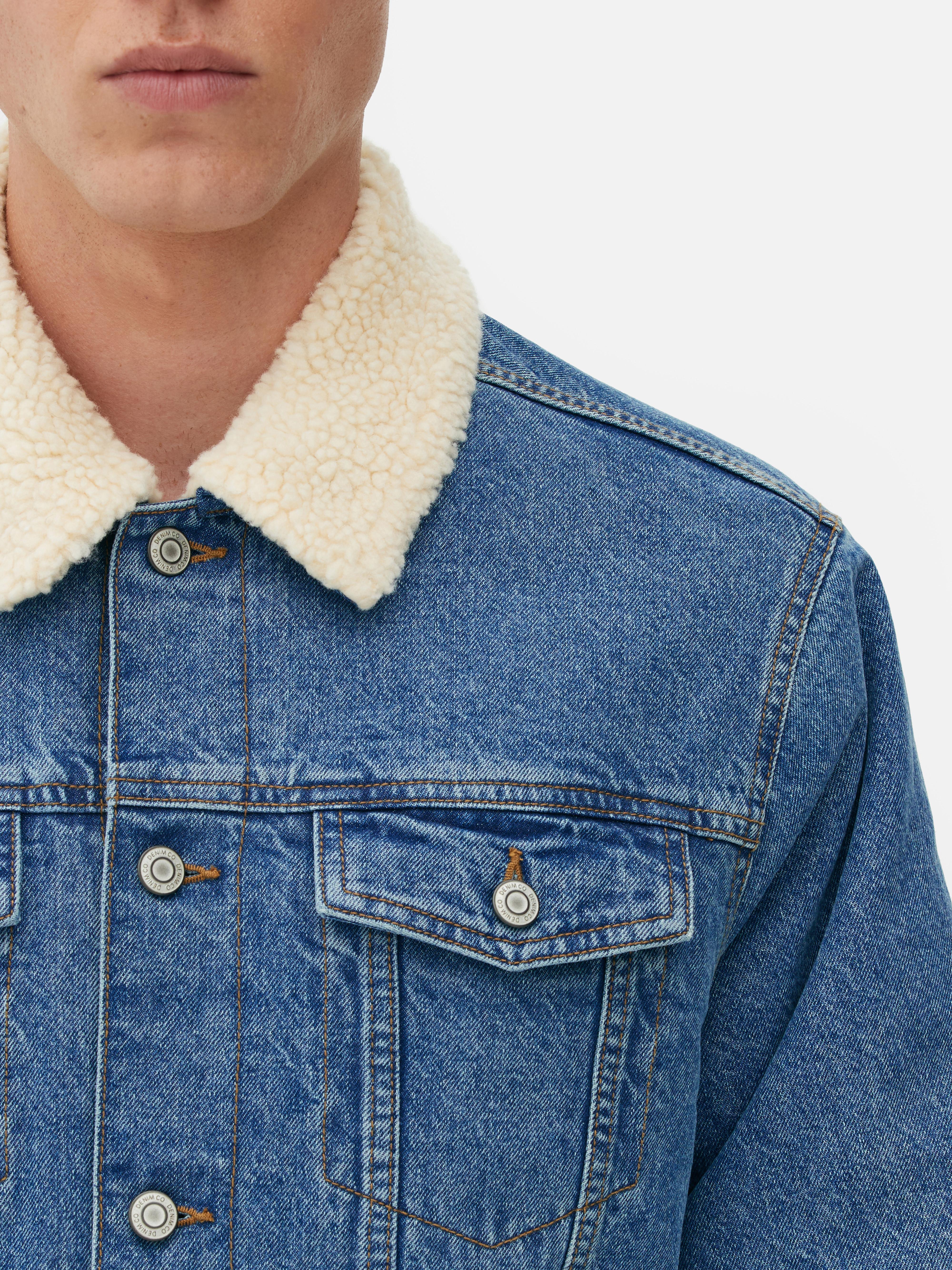 Monki borg denim trucker jacket best sale