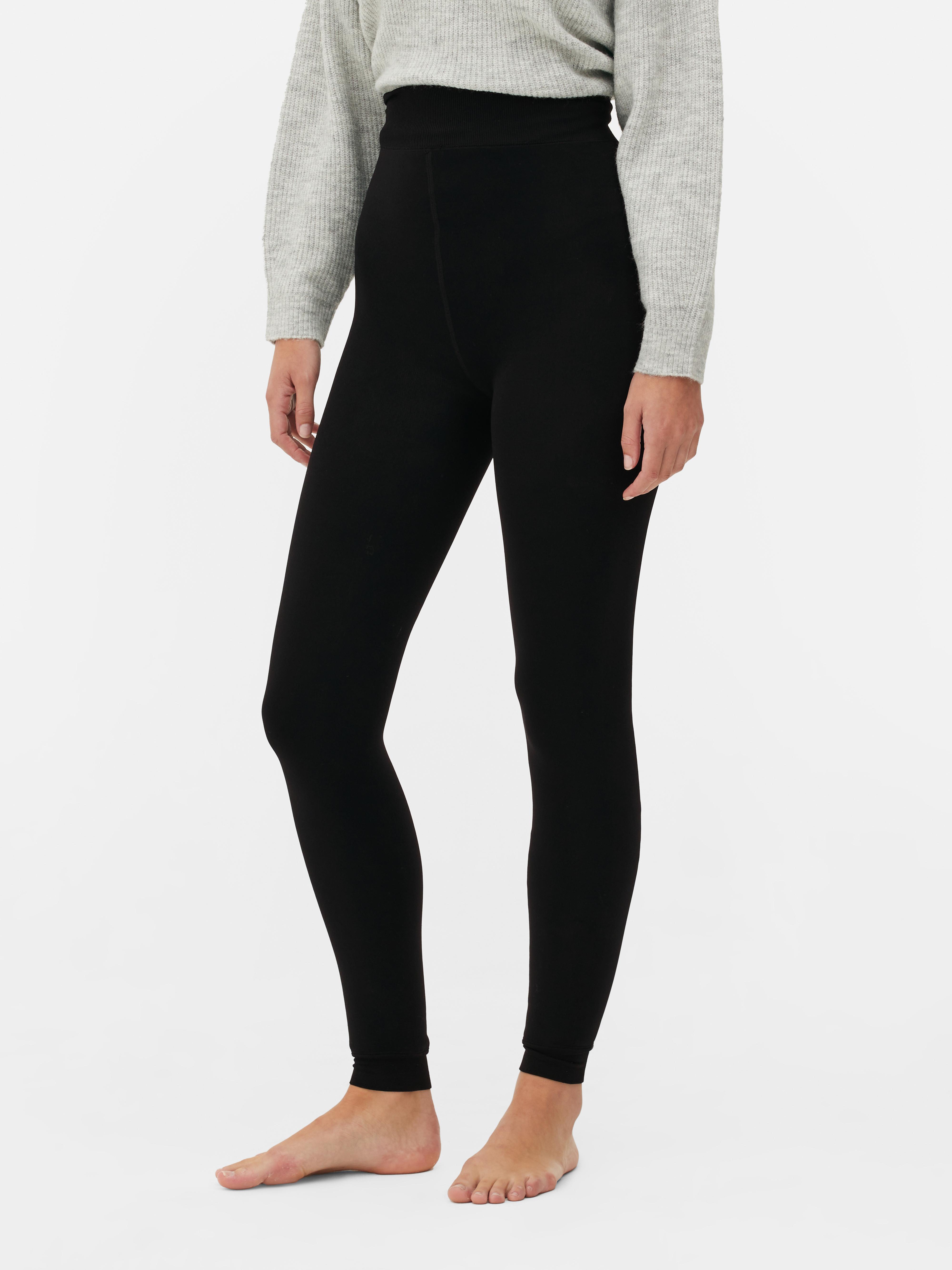 Women s Black Velvet Plush Lined Leggings Penneys