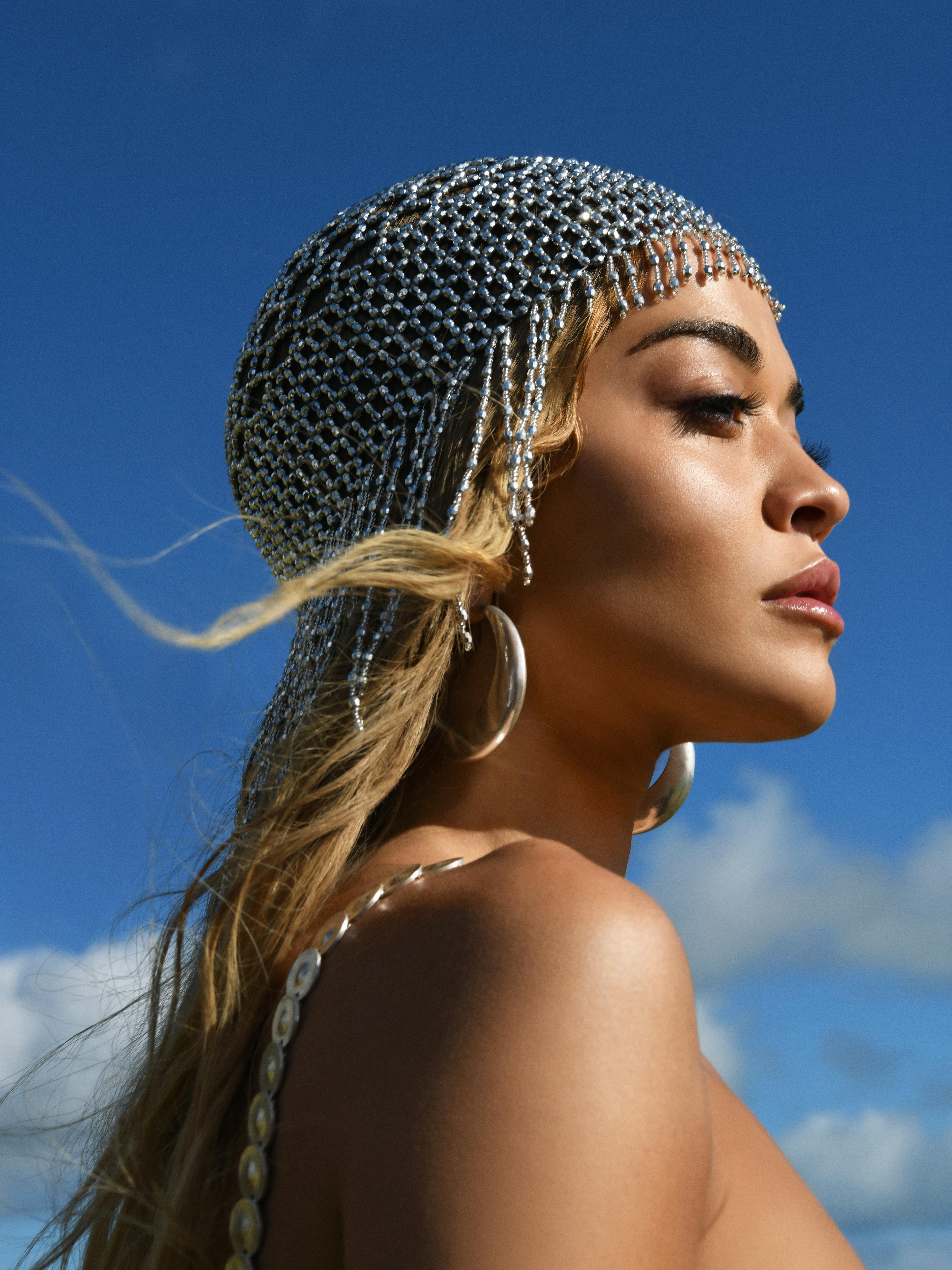 Rita Ora Beaded Flapper Cap