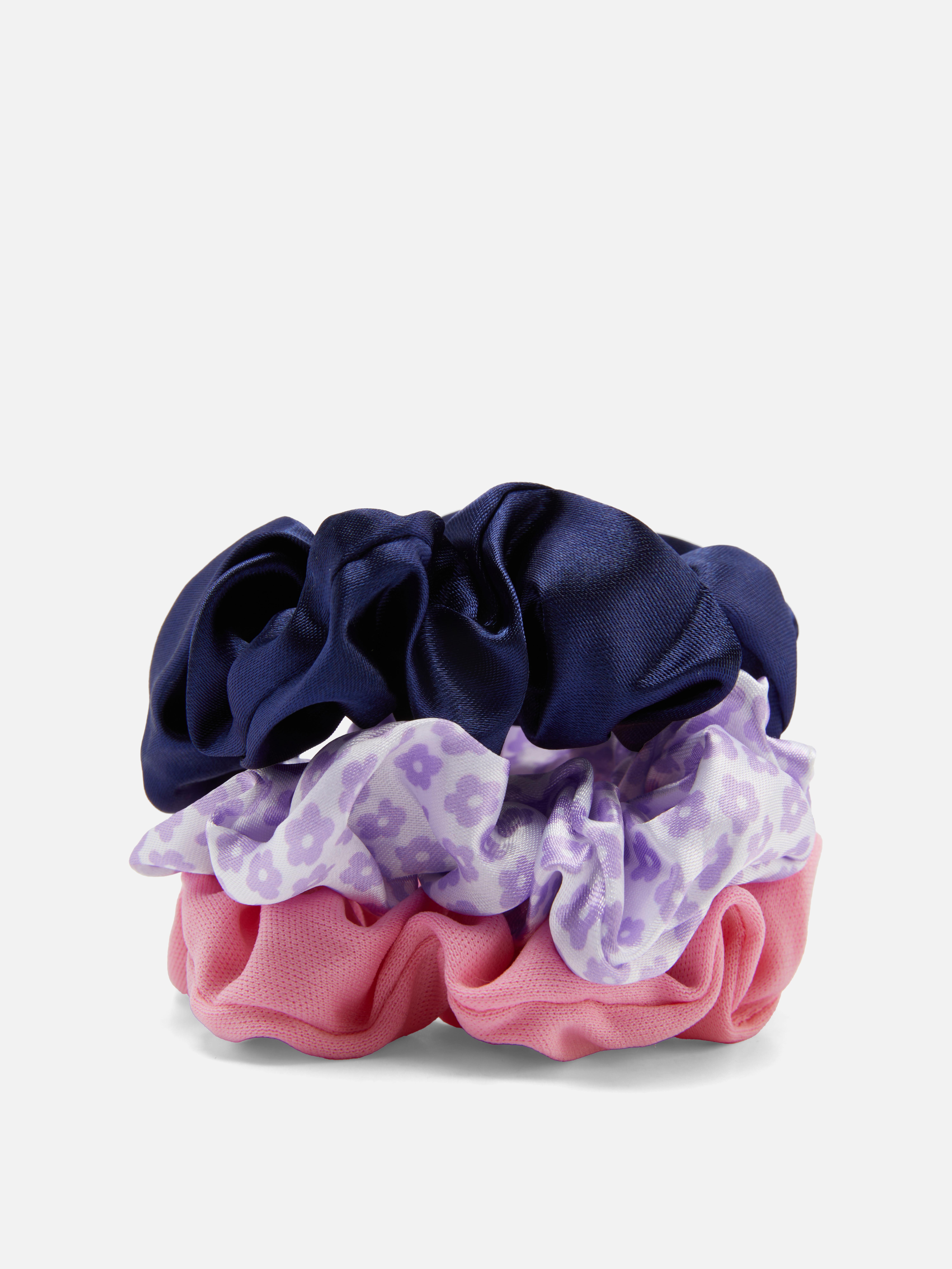 Womens Multi 3pk Mixed Hair Scrunchies Primark