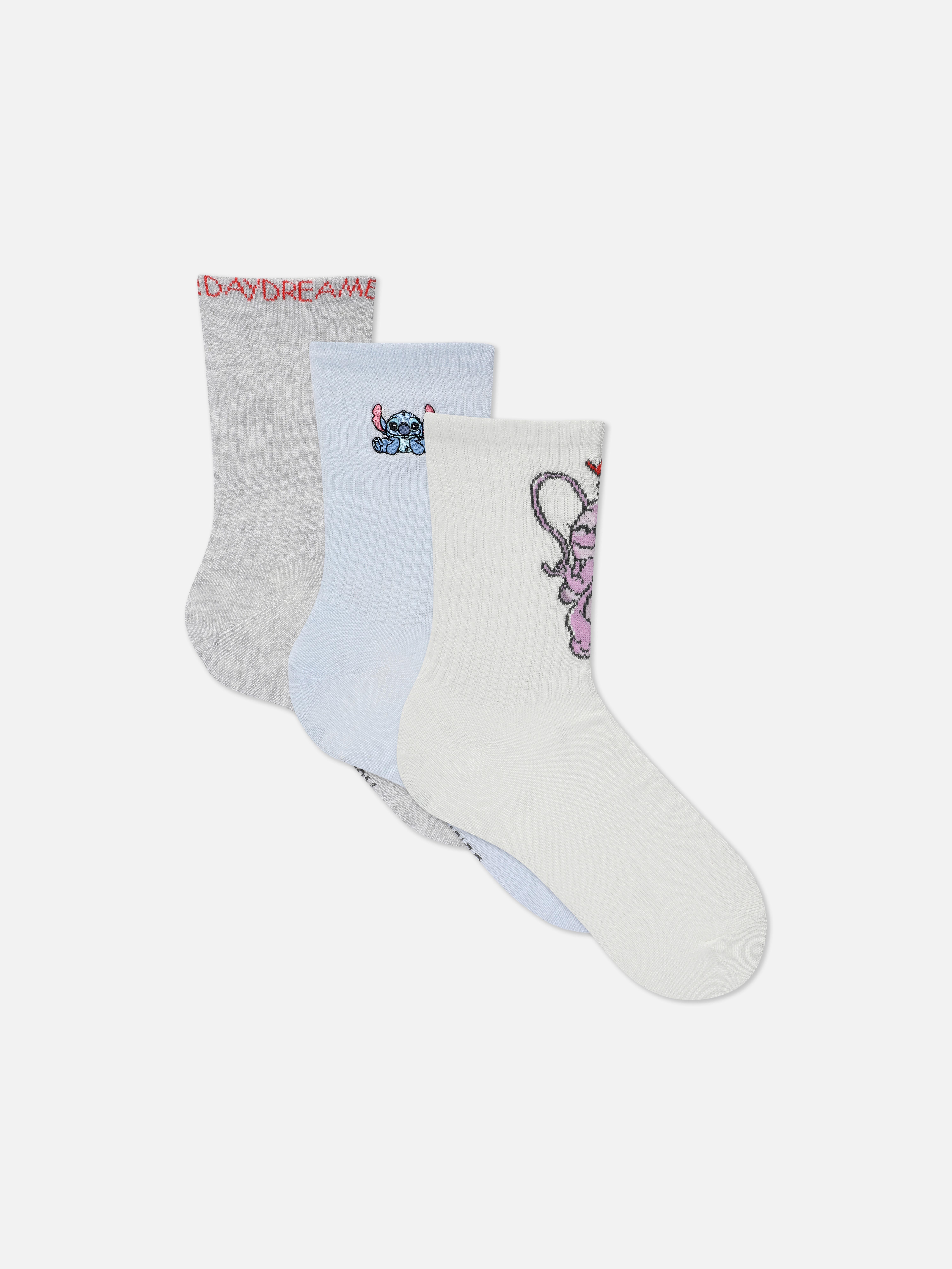 Women's Yellow 3pk Sesame Street Crew Socks Penneys