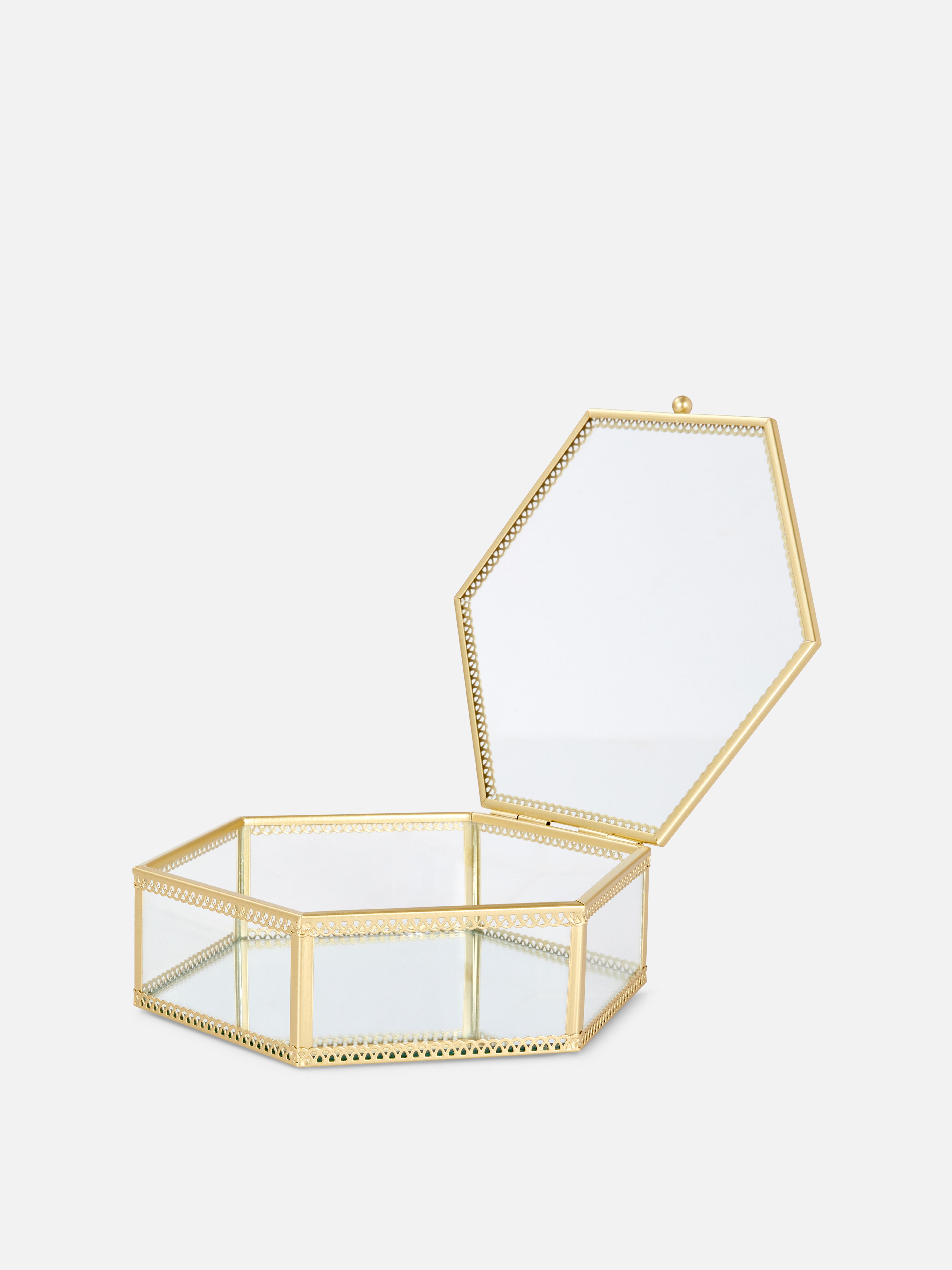 Gold Hexagonal Jewellery Box Primark