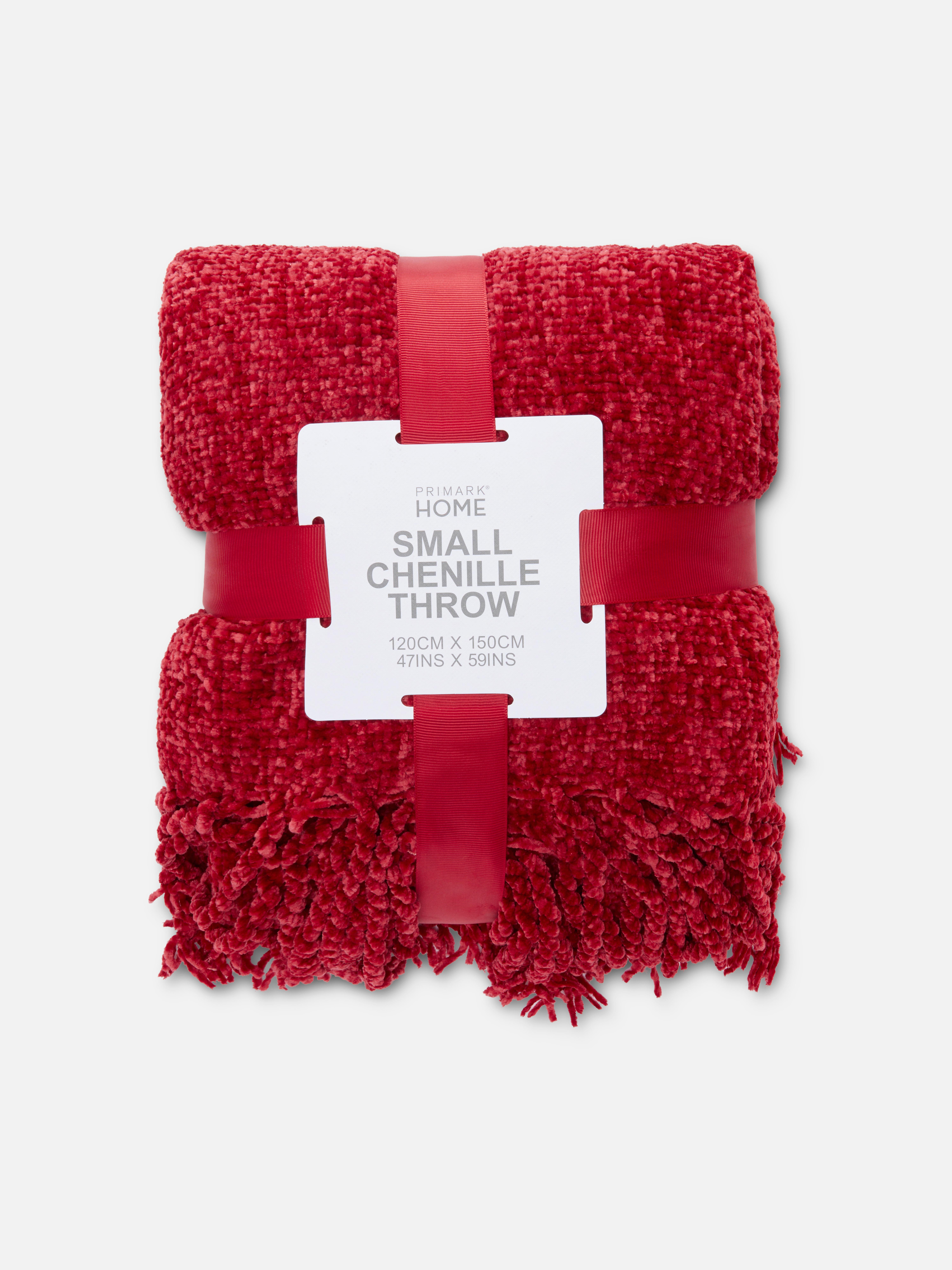 Small Chenille Texture Tassel Throw