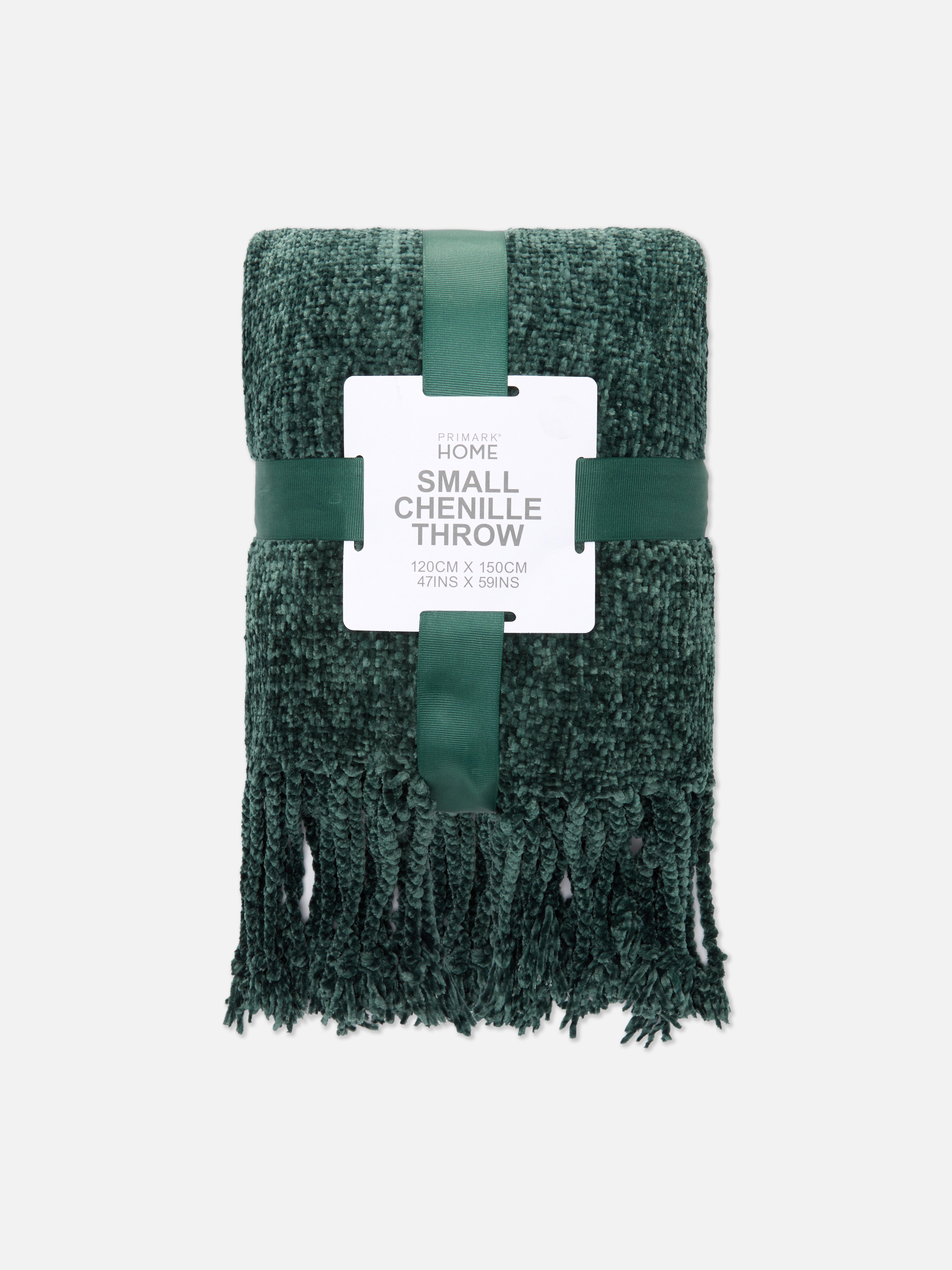 Small Chenille Texture Tassel Throw