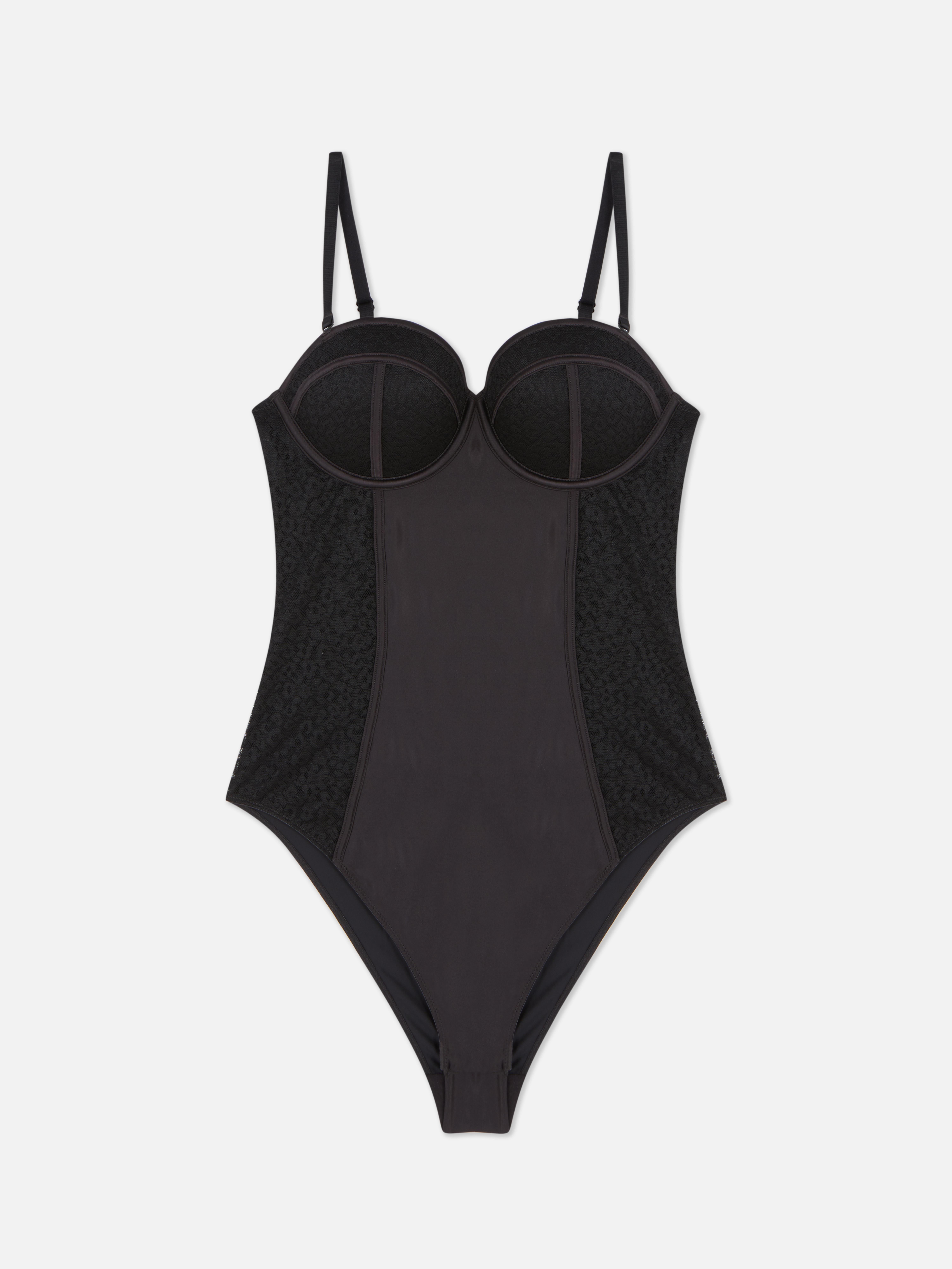 Womens Black Push Up Bodysuit Primark