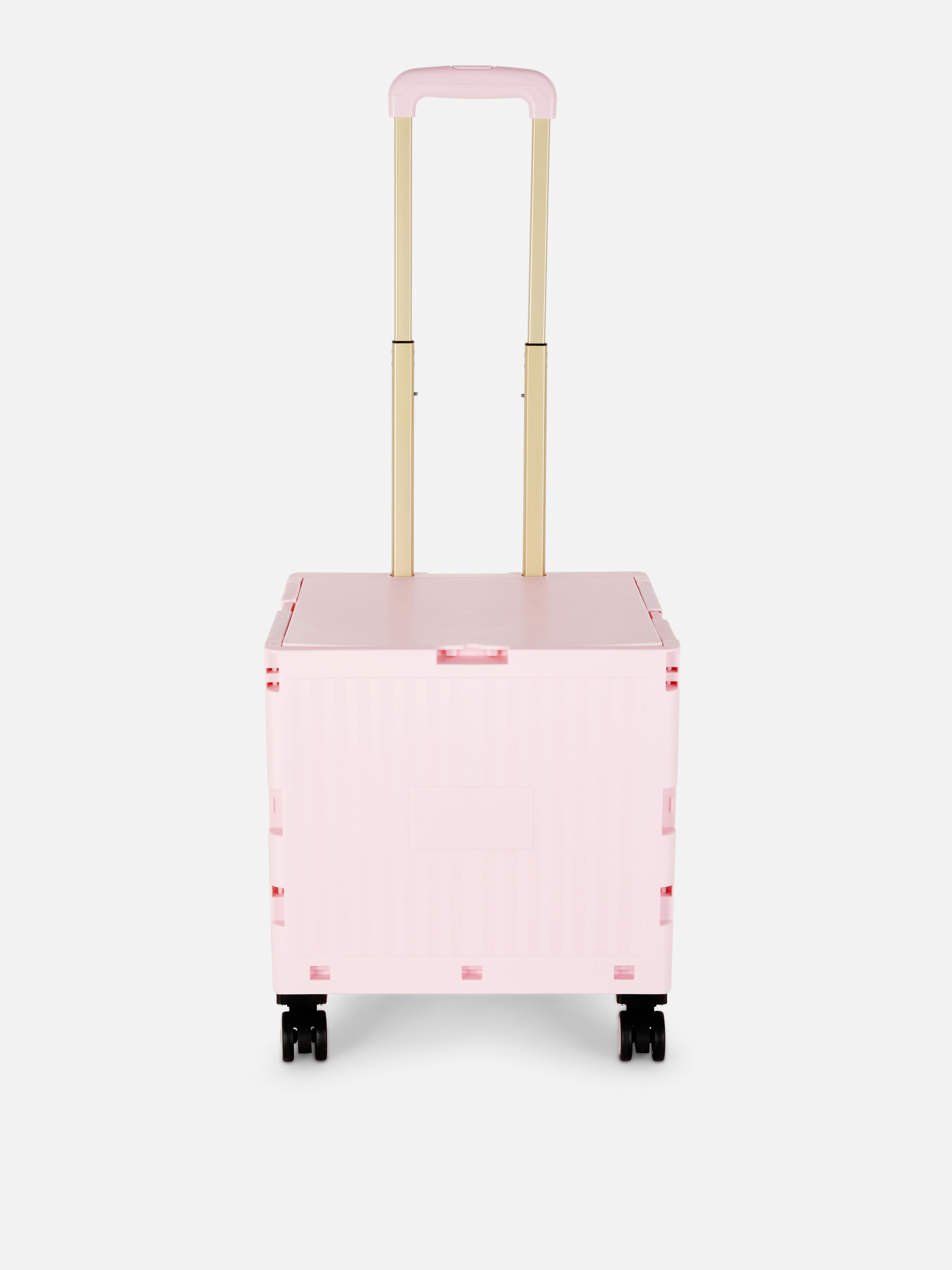 Caja con ruedas y asa plegable