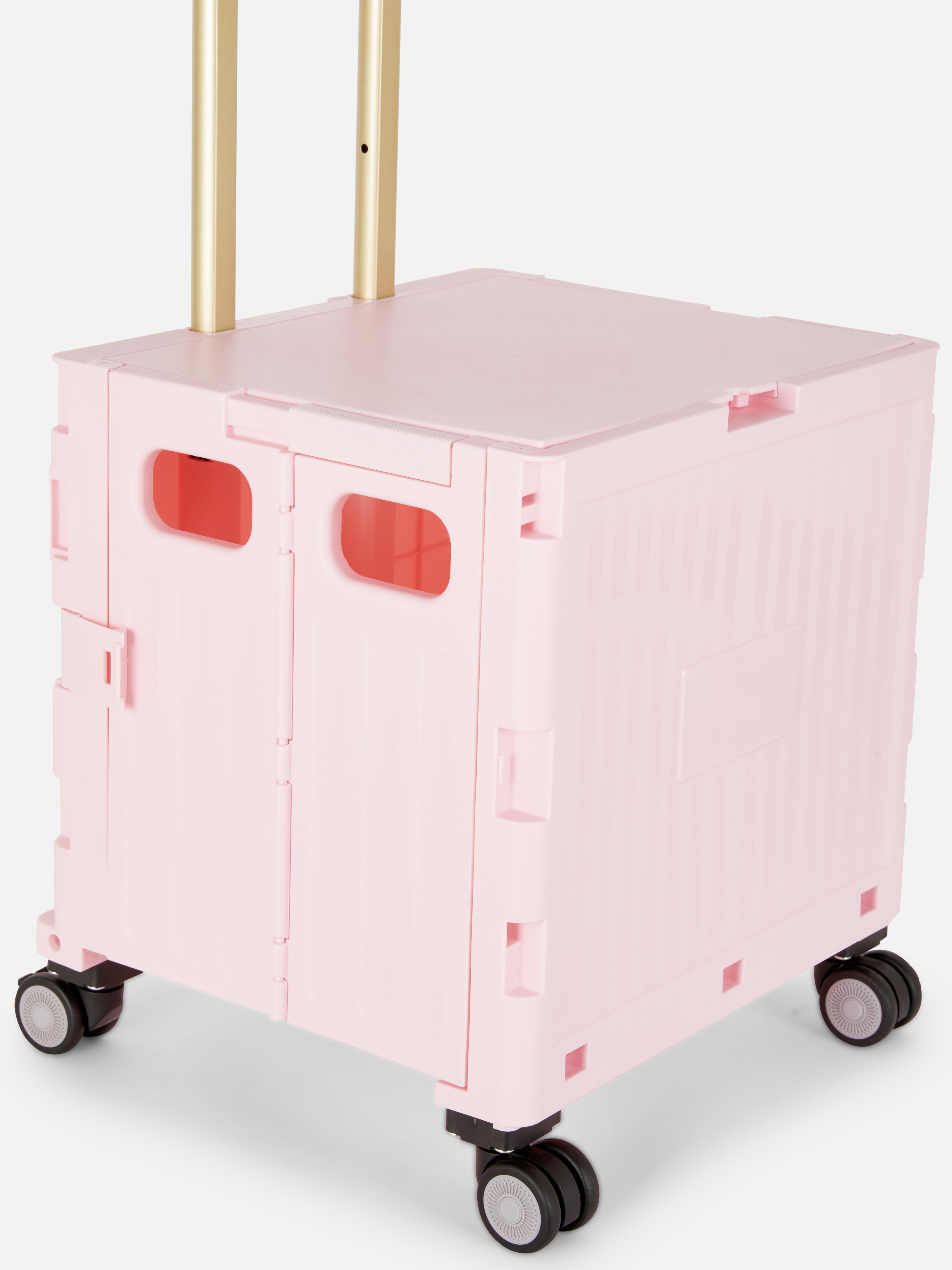 Caja con ruedas y asa plegable