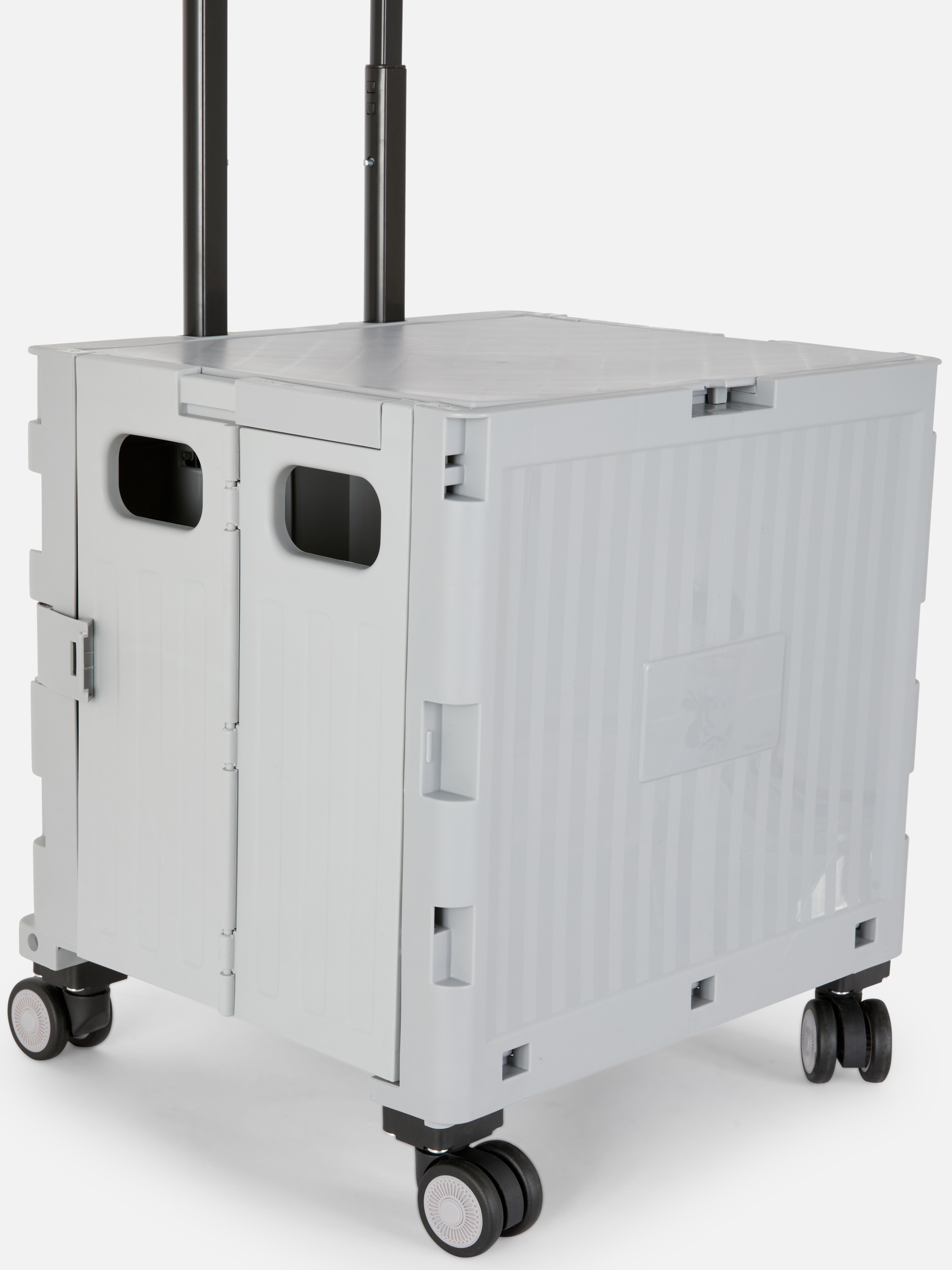 Caja con ruedas y asa plegable