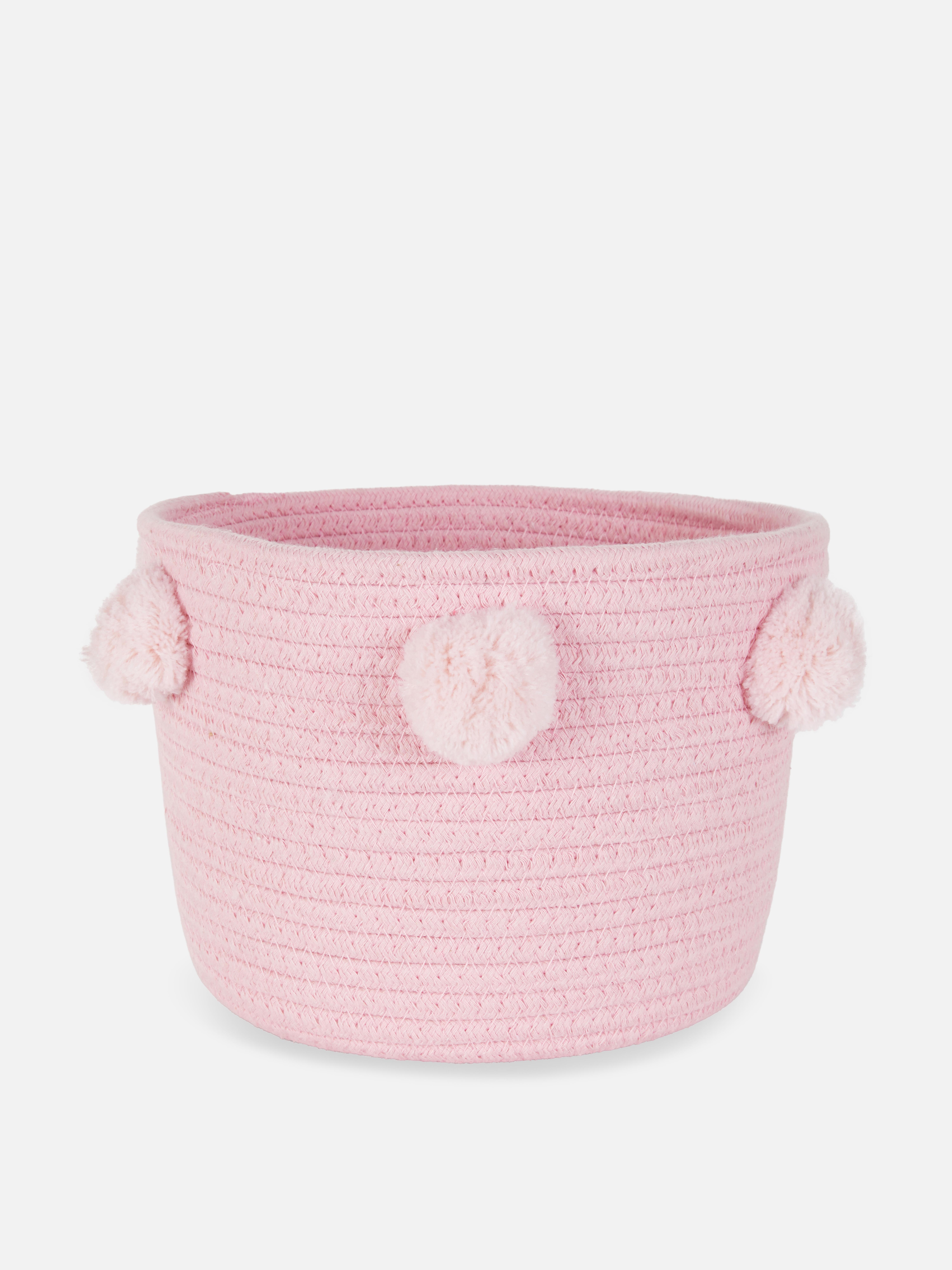 Cesta con pompones Rosa